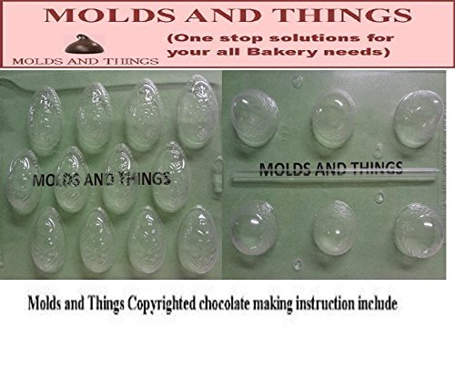 3D Crystal Egg Chocolate Candy Mold - Small Silicone Candy Molds for Decorated Easter Eggs, DIY Chocolate Making with Copyrighted Instructions - Perfect for Easter Treats, Holiday Baking & Party Favors