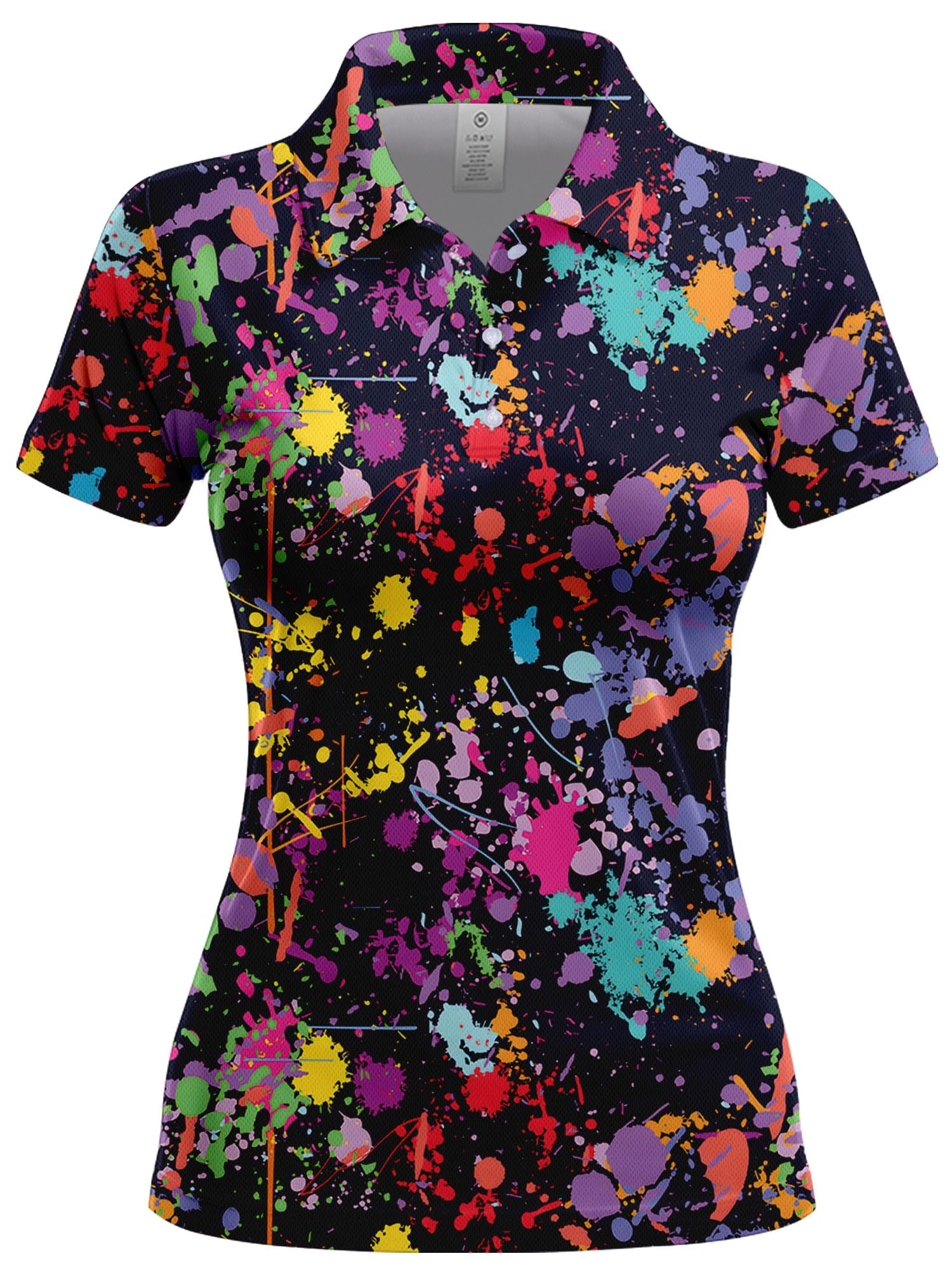 Women's Funny Graphic Print Golf Polo Shirts - Breathable Athletic Performance Shirts for Women - Perfect Golf Outfits & Gifts for Female Golf Lovers - Ideal for Golf Tournaments, Driving Range & Casual Wear