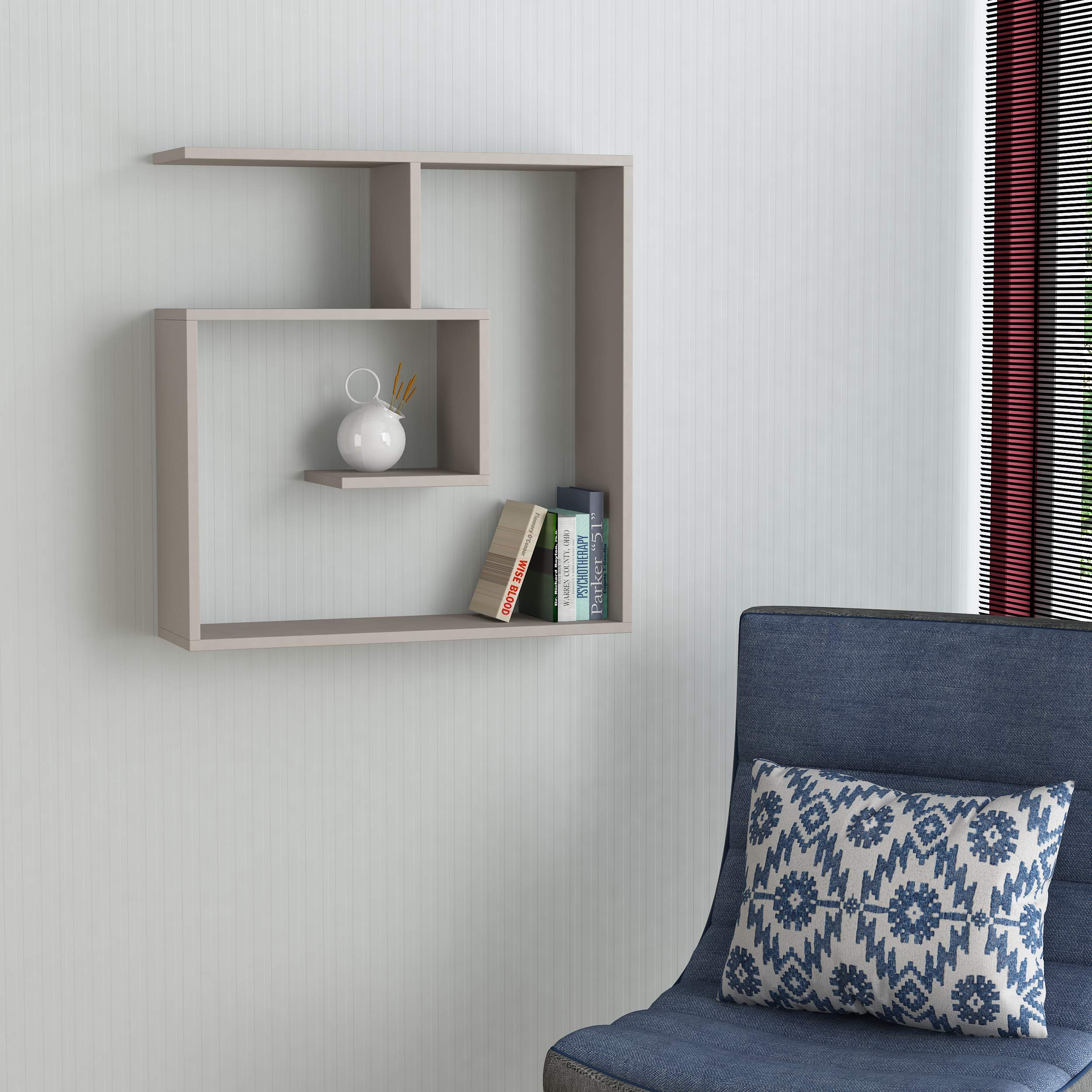Modern Wooden Wall Shelf - Light Mocha Floating Shelves 31