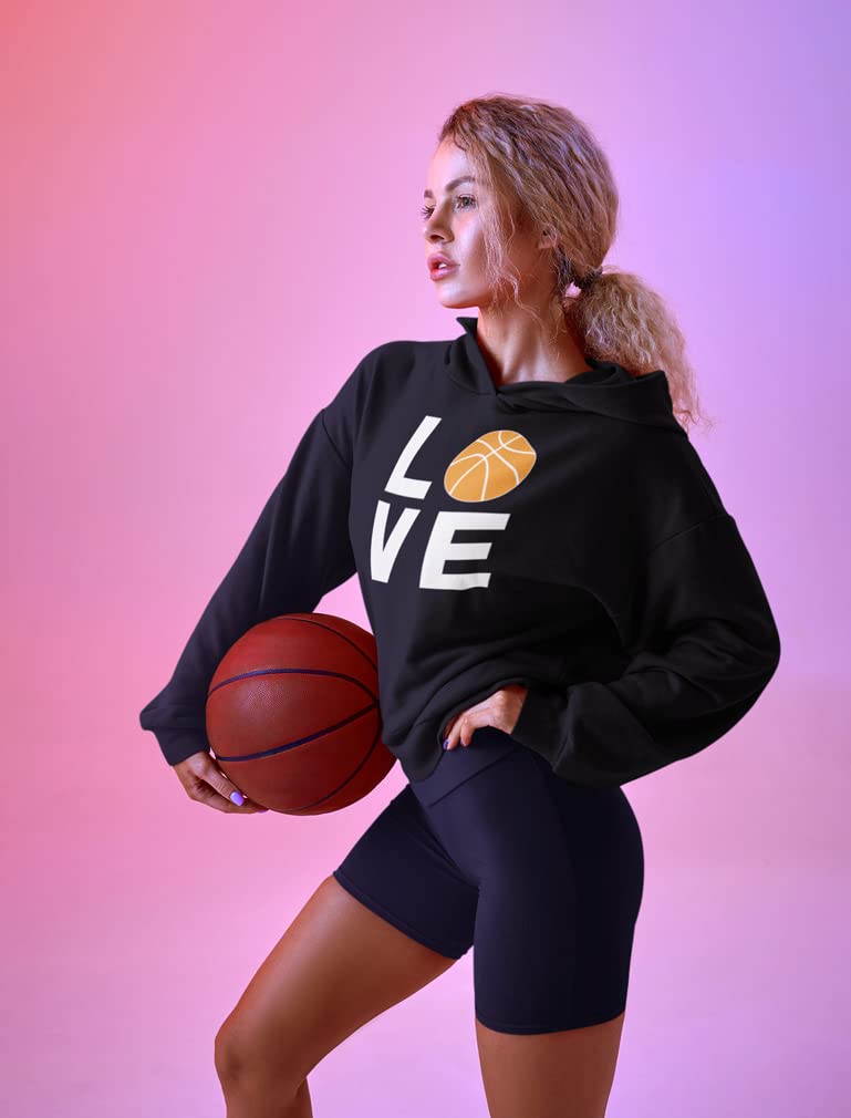 Women's Basketball Hoodie - Cute Love Basketball Sweatshirt for Teen Girls, Coaches, Fans & Players | Perfect Gift for Basketball Lovers | Great for Games, Practice & Casual Wear