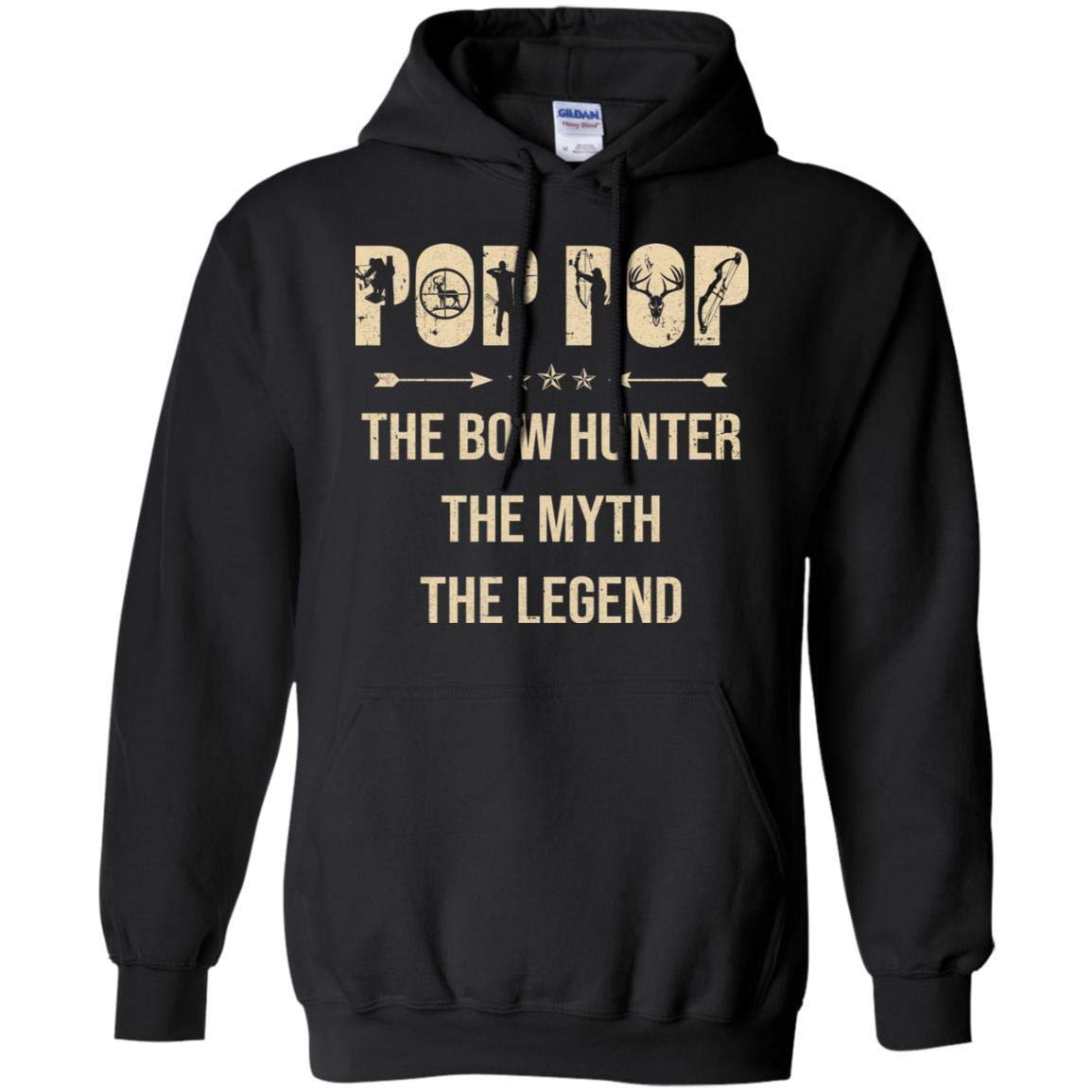 Vintage Pop The Bow Hunter The Myth The Legend Funny Hunting T-Shirt & Hoodie - Perfect for Outdoor Enthusiasts, Camping, and Hunting Trips