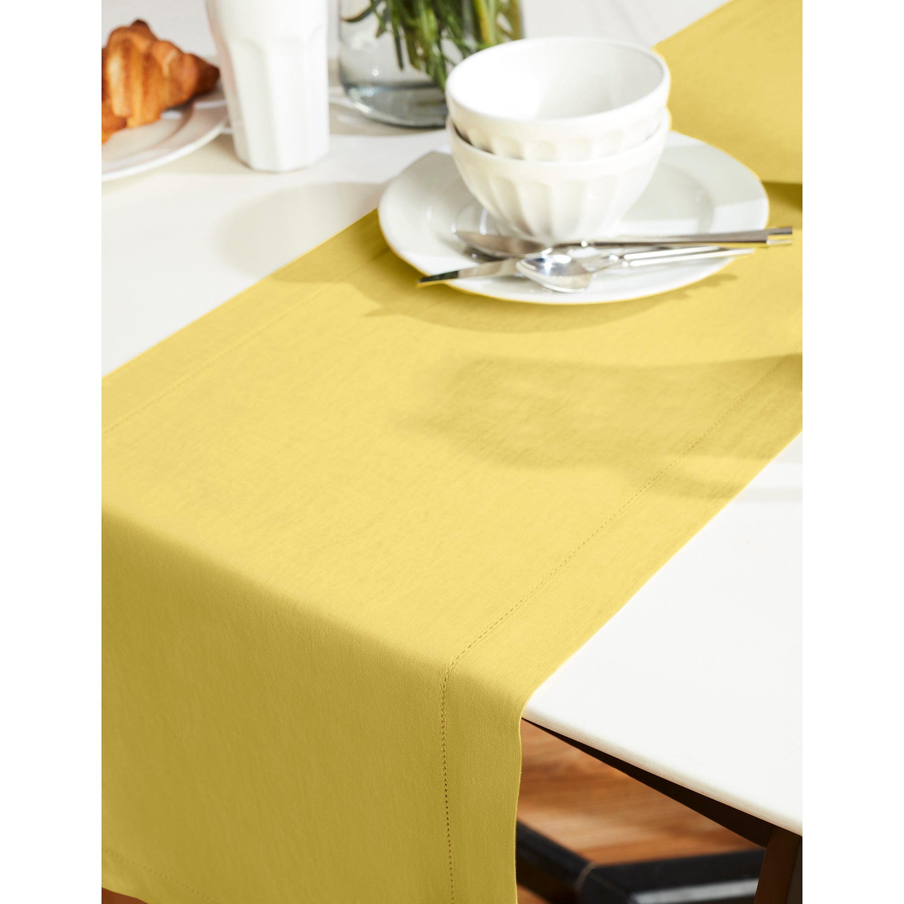 Sonoma Hemstitch Table Runner - Elegant Linen Table Decor for Dining & Special Occasions | Perfect for Weddings, Holidays & Home Decor