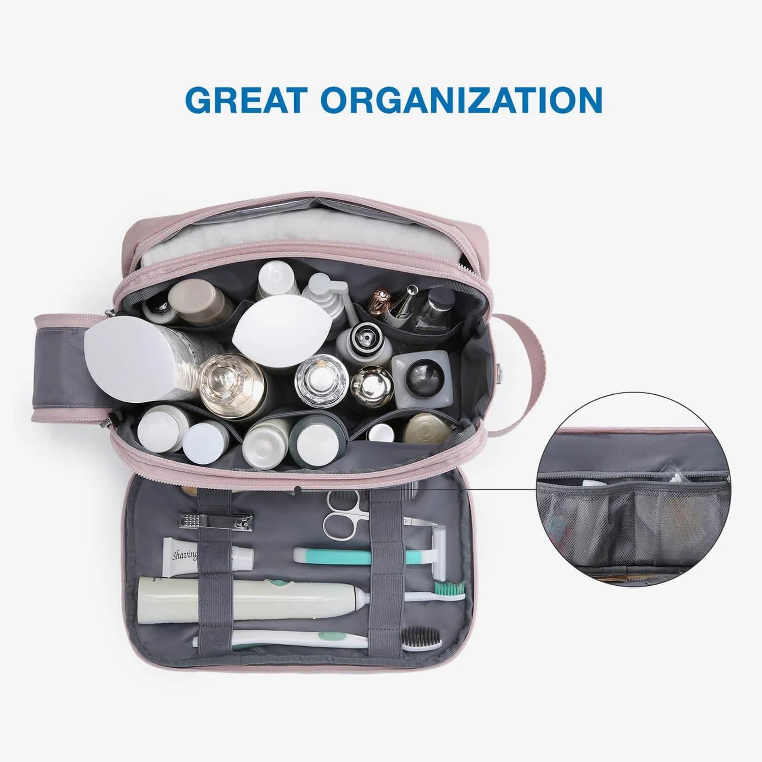 Premium Travel Toiletry Bag for Men & Women - Waterproof Hanging Cosmetic Organizer for Bathroom, Gym, Camping & Business Trips