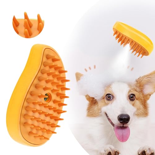 **3-in-1 Self-Cleaning Steamy Cat Brush with Massage Function – Gentle Grooming & Detangling for Long & Short Hair Cats – Perfect for Home Pet Care & Relaxation**