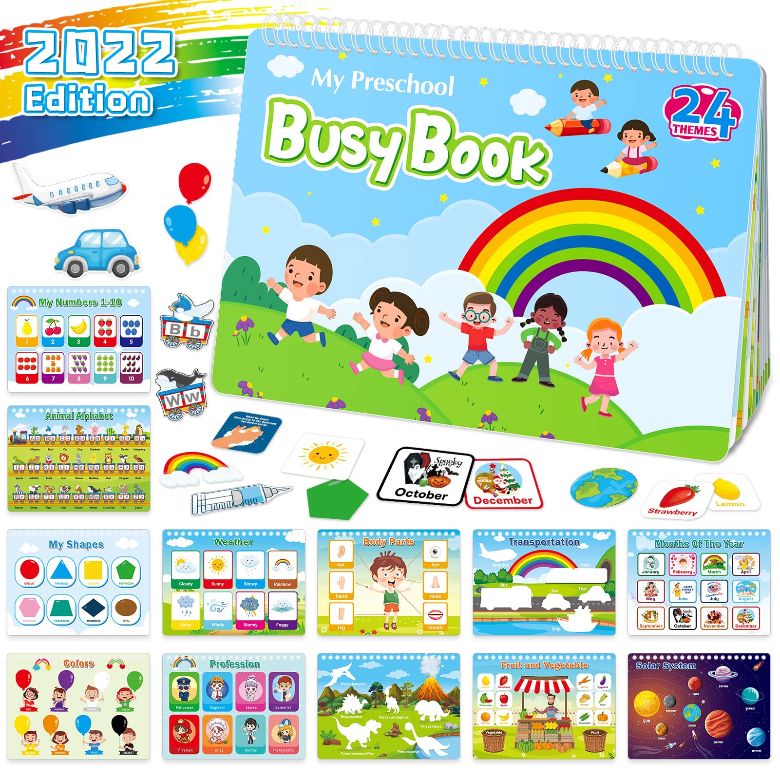 Montessori Busy Book for Toddlers - 24 Learning Activities, Autism Sensory Toys for Kids 3-5 | Perfect for Christmas & Birthday Gifts