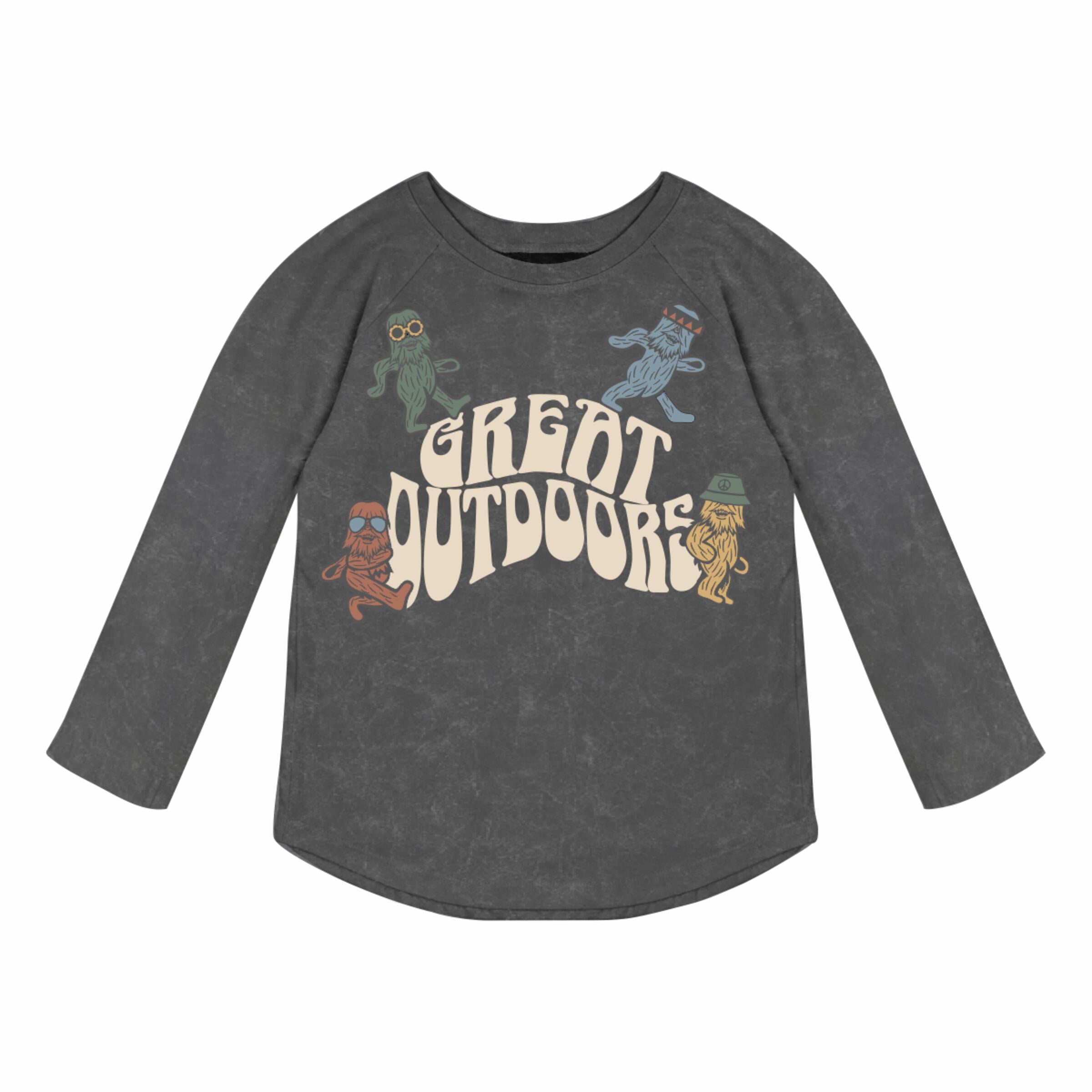 Tiny Whales Great Outdoors Raglan T-Shirt - Comfortable & Stylish Casual Wear for Men & Women - Perfect for Hiking, Camping & Outdoor Adventures