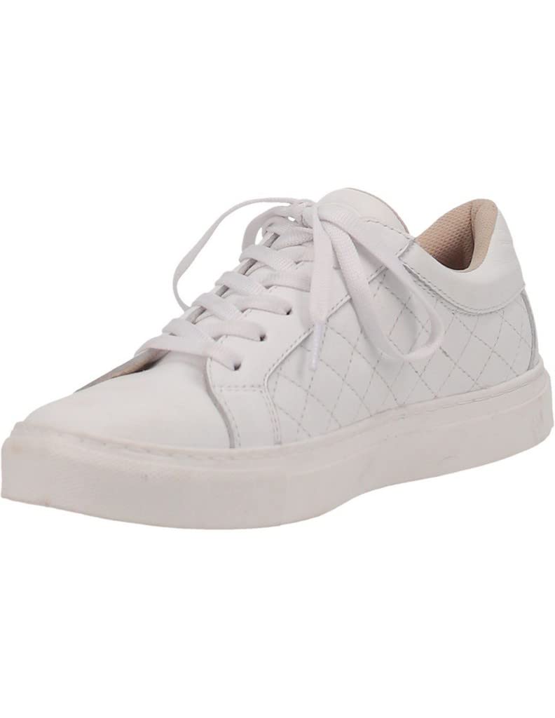 Dingo Women's Valley Quilted Lace-Up Sneakers - White Casual Shoes for Walking, Running & Everyday Wear
