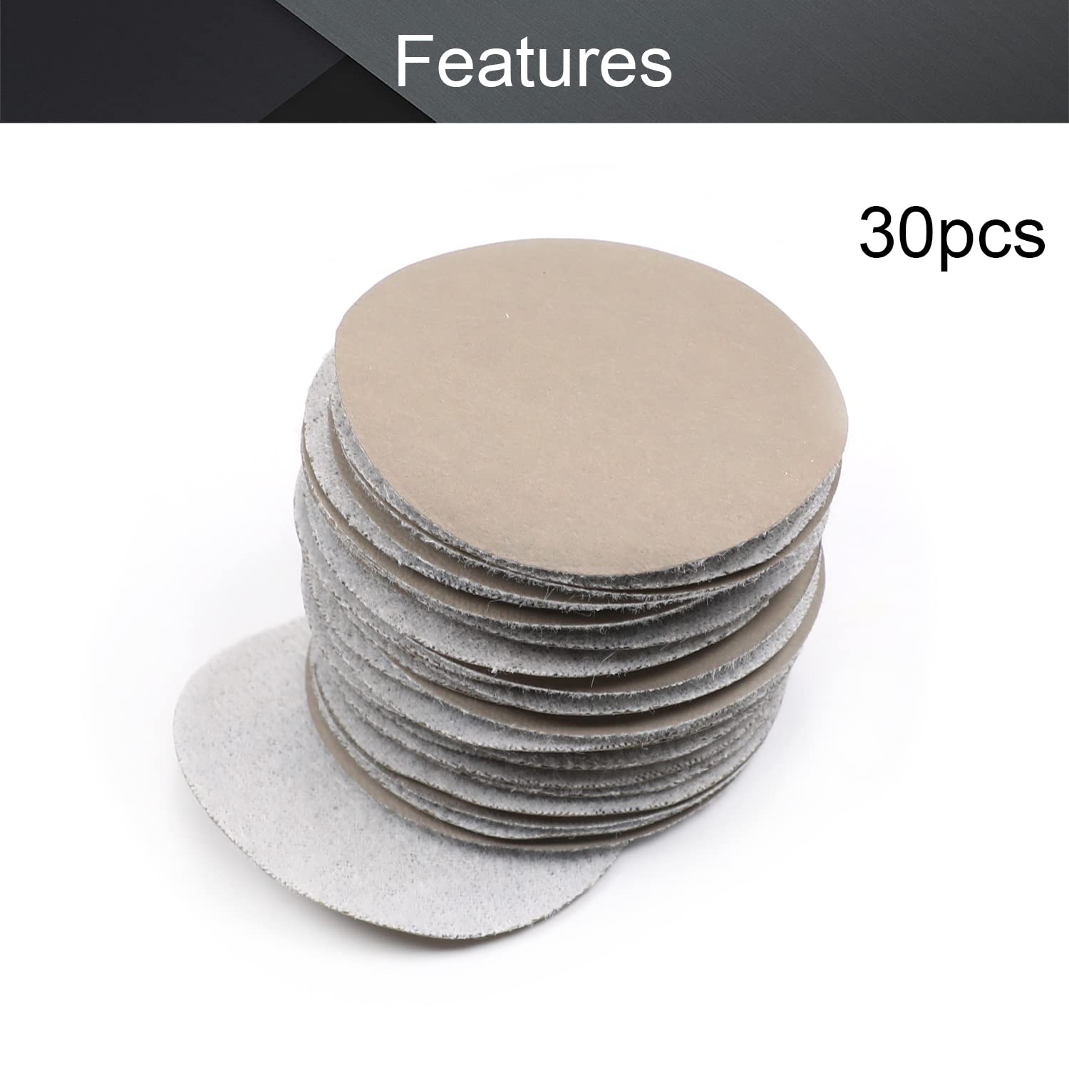 Utoolmart 2-inch Wet Dry Sander Sheets - 30pcs Silicon Carbide 5000 Grit Waterproof Sanding Discs for Wood, Metal, Jewelry & Car Polishing - Perfect for Furniture Finishing, Mirror Polishing & DIY Projects