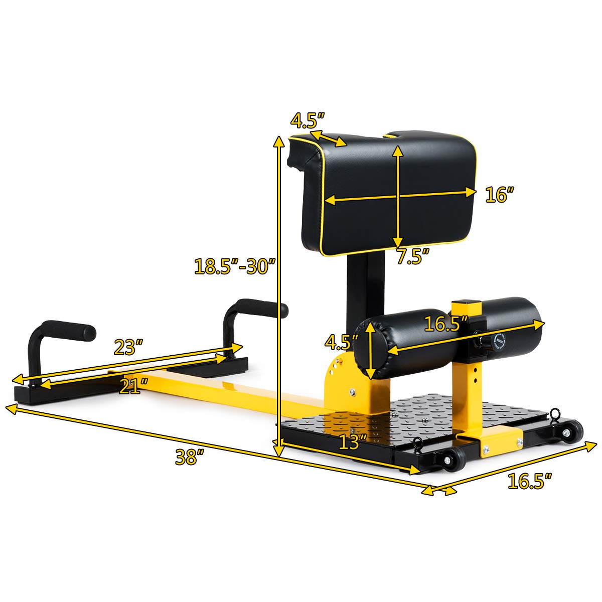 GYMAX 8-in-1 Adjustable Sissy Squat Machine for Home Gym - Strength Training Equipment with Protective Foam for Squats, Push-ups, Sit-ups & Rope Exercises - Perfect for Full Body Workout & Home Fitness Training