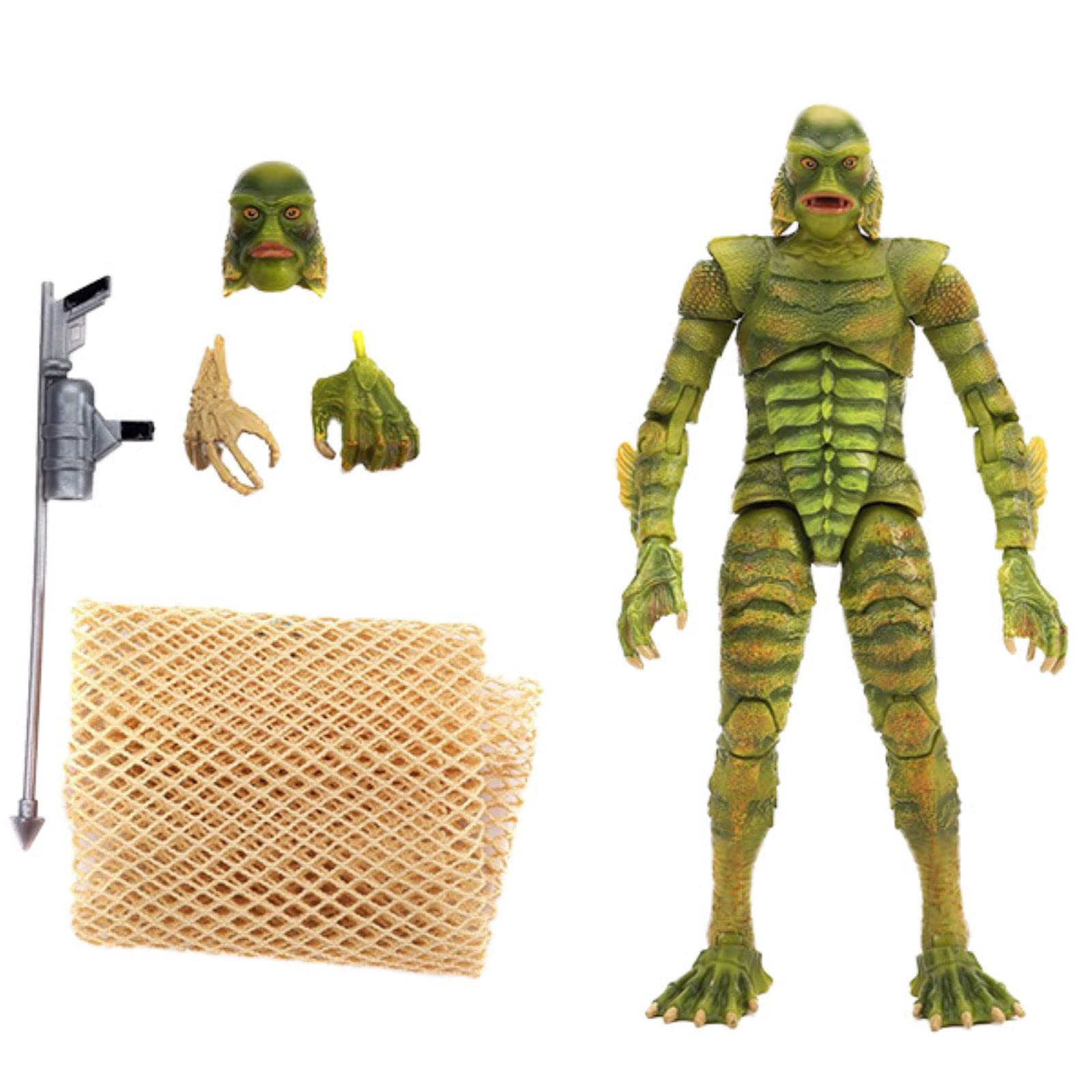 Jada Toys Creature from The Black Lagoon 7-Inch Action Figure with 5 Accessories - Collectible Monster Toy for Horror Fans & Movie Enthusiasts | Perfect for Display, Gifts, and Halloween Decorations