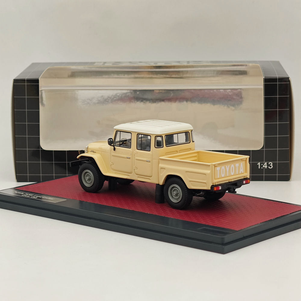 1/43 Scale Toyota HJ45 Land Cruiser Crew Cab Beige Resin Model Car MX41905 - Collectible Diecast Vehicle for Display & Off-Road Enthusiasts