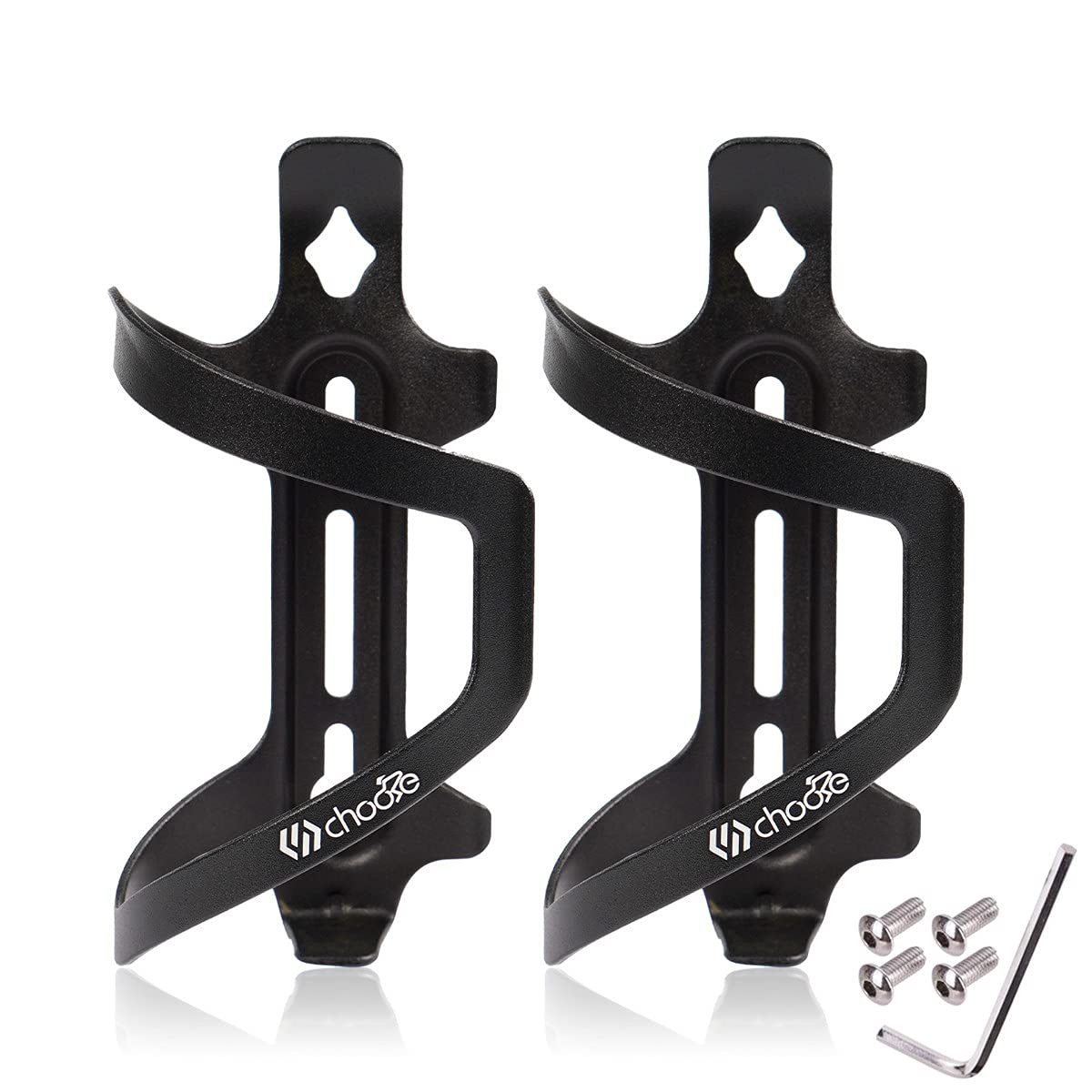 Chooee Aluminum Bike Water Bottle Cage Holder - 2 Pack Lightweight Durable for Road & Mountain Bicycles | Perfect for Cycling, Commuting & Outdoor Adventures