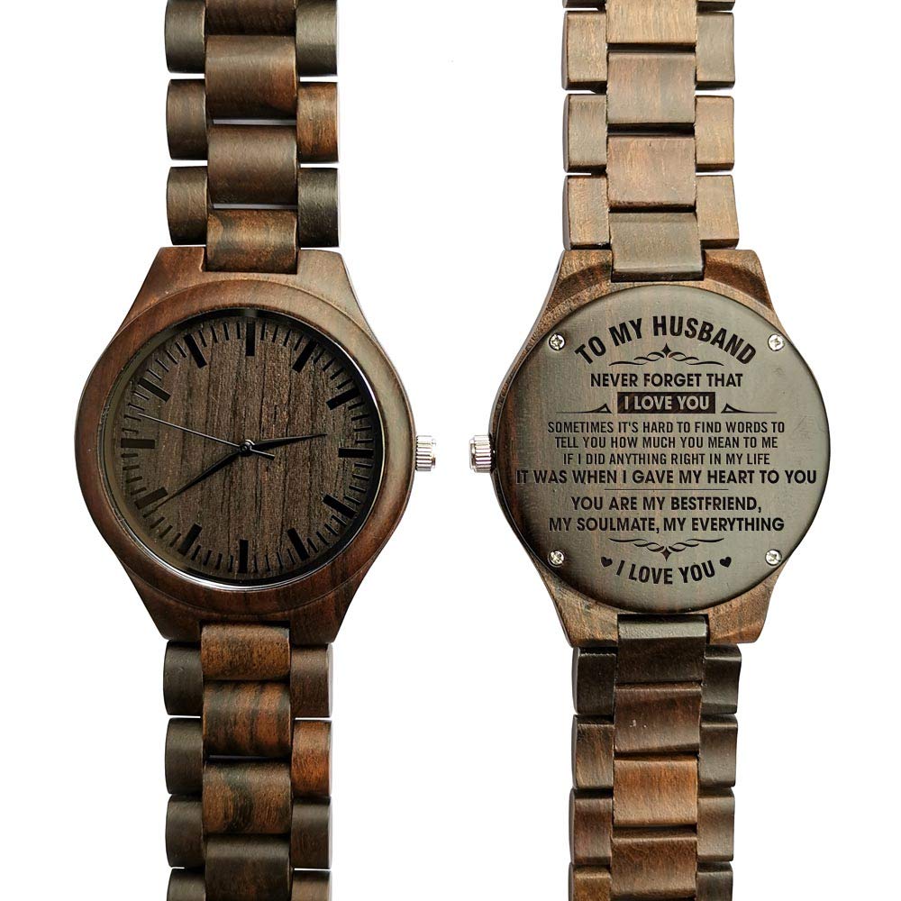 Personalized Engraved Wooden Watch for Men - Custom Wooden Quartz Movement Wristwatch - Unique Groomsmen Gifts for Husband, Boyfriend & Special Occasions - Perfect for Weddings, Anniversaries & Romantic Gifts