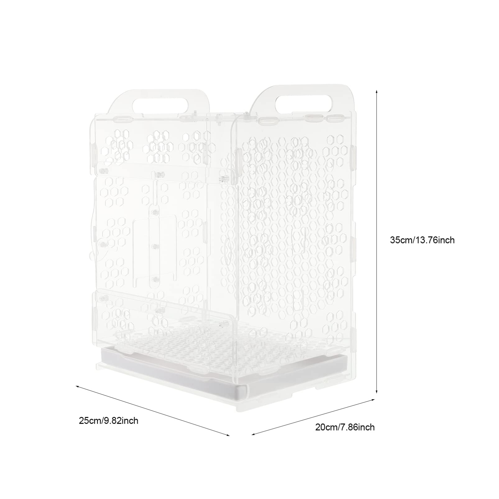 1pc Transparent Acrylic Bird Cage with Removable Tray - Parrot Feeding Cage for Small Birds, Canaries - Easy Clean Bird House for Home, Office, or Garden Decor