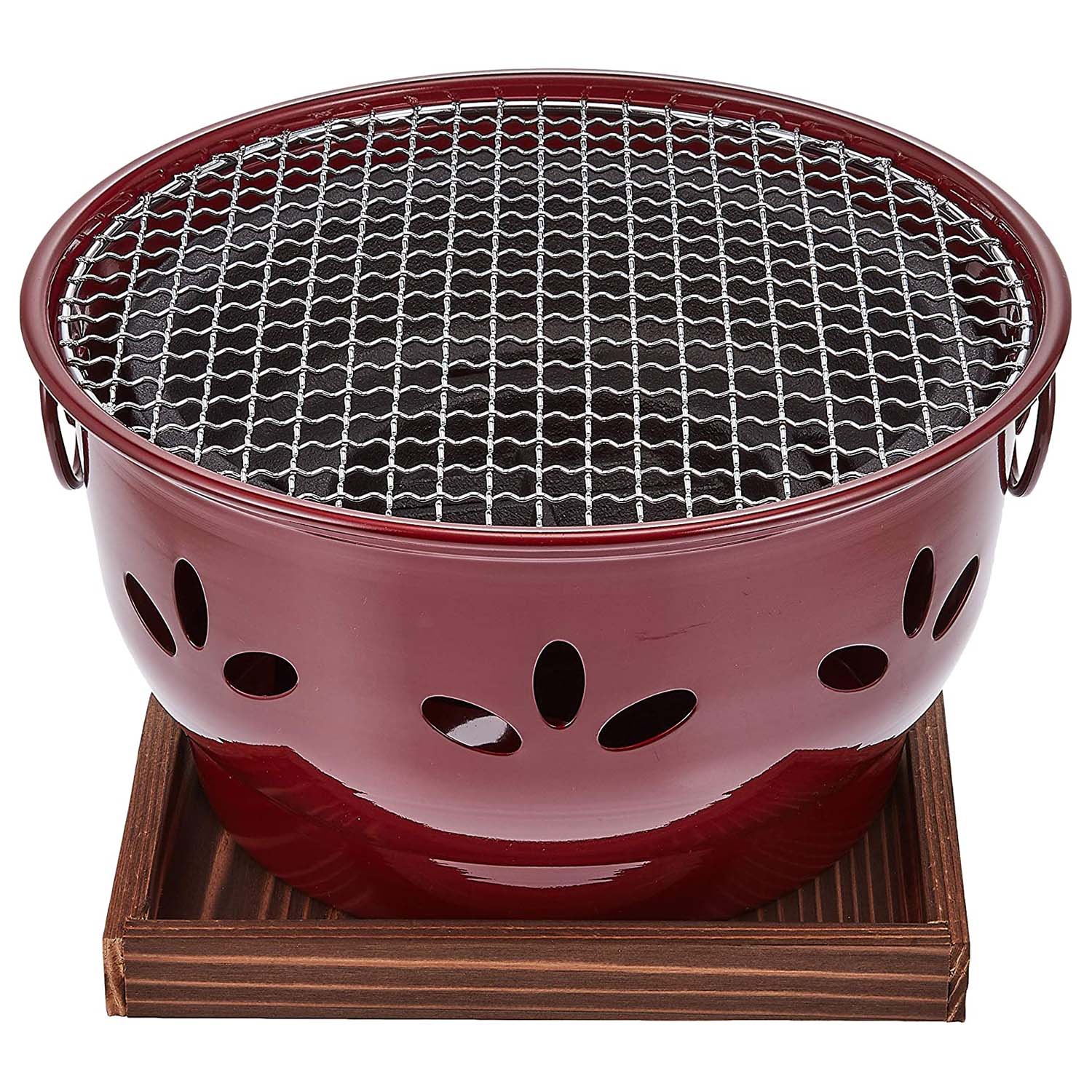 Premium Ikenaga Aluminum Brown Charcoal Konro Grill - Portable Japanese BBQ Grill for Outdoor Cooking, Camping & Backyard Gatherings