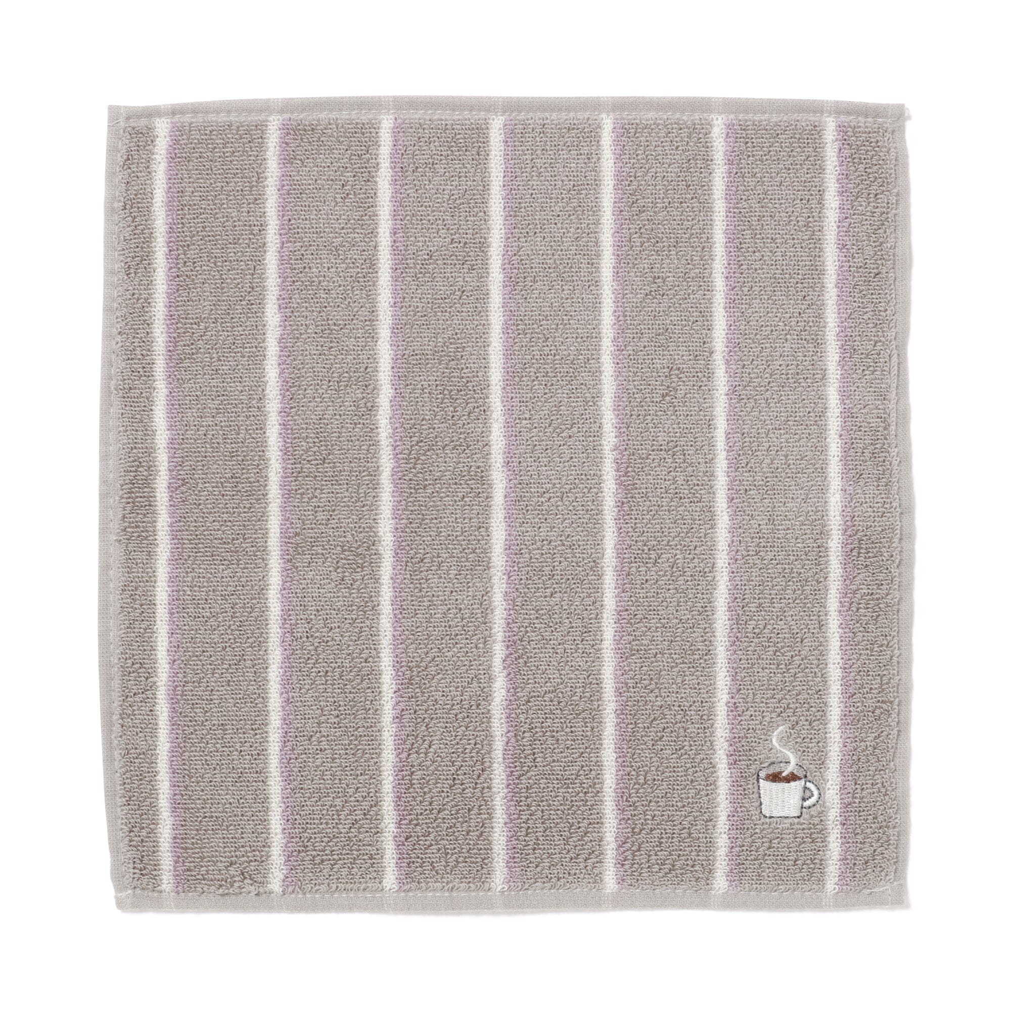 Antibacterial Deodorizing Handkerchief - Striped Coffee Light Grey - Perfect for Travel, Gym, and Everyday Use