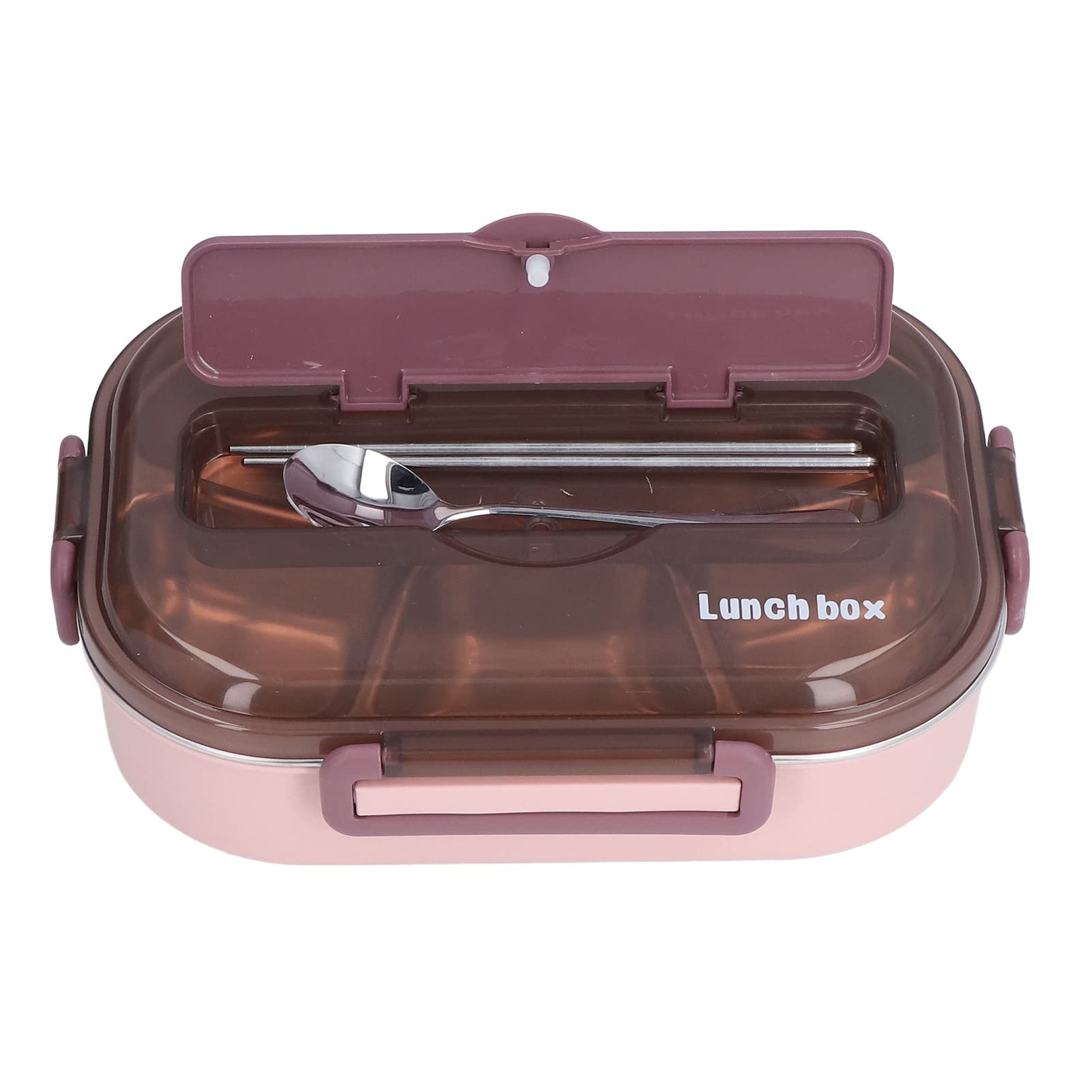 Stainless Steel Lunch Box with 4 Compartments - Insulated Bento Box for School, Office, Work & Travel - Leak Proof & Durable Food Container (Pink & Purple) - Perfect for Meal Prep, Picnics & On-the-Go Lunches