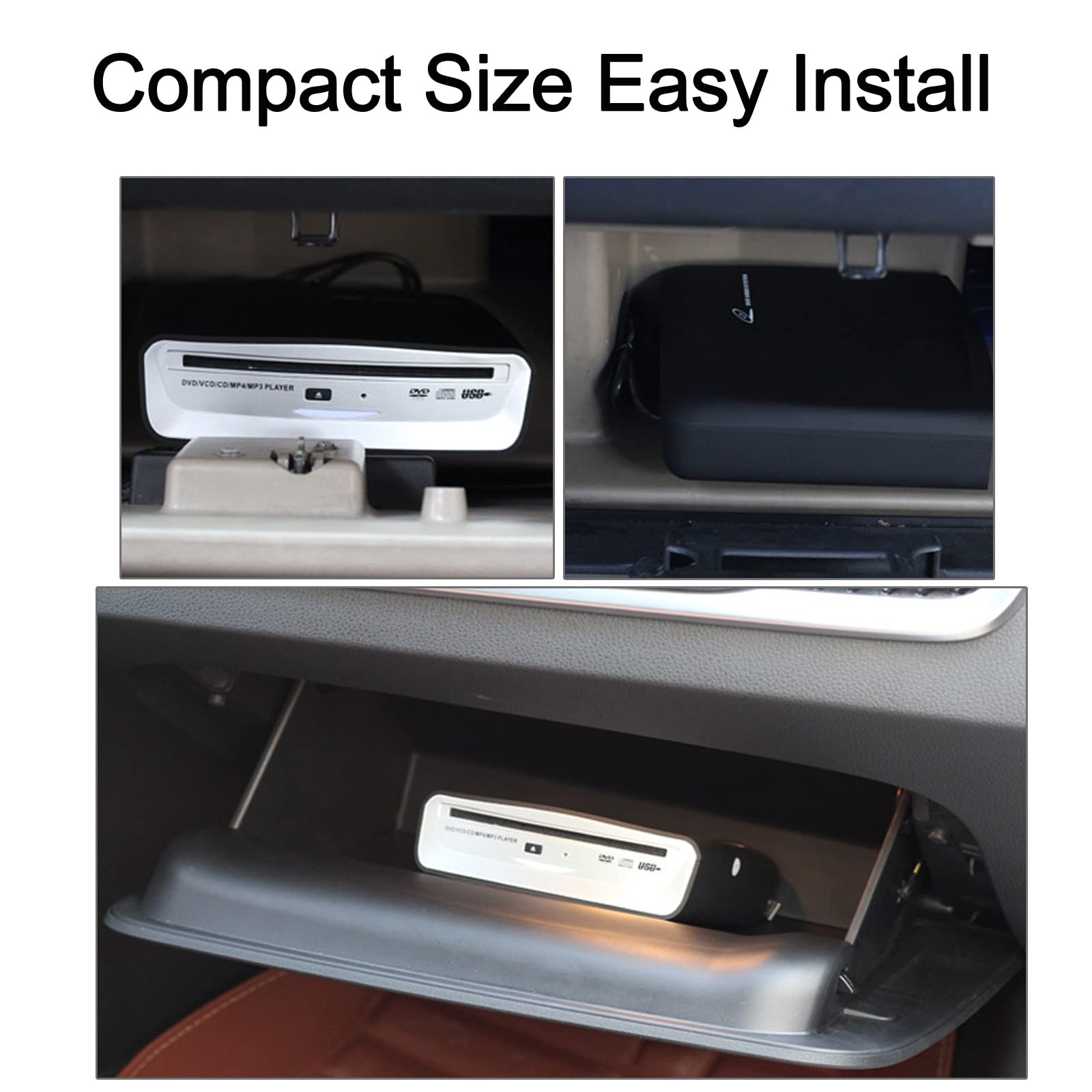 Portable USB CD Player for Car - Universal External CD Drive Compatible with Laptop, Desktop, TV, Mac & Computer - Plug & Play with USB/AUX Ports - Perfect for Road Trips & Home Entertainment