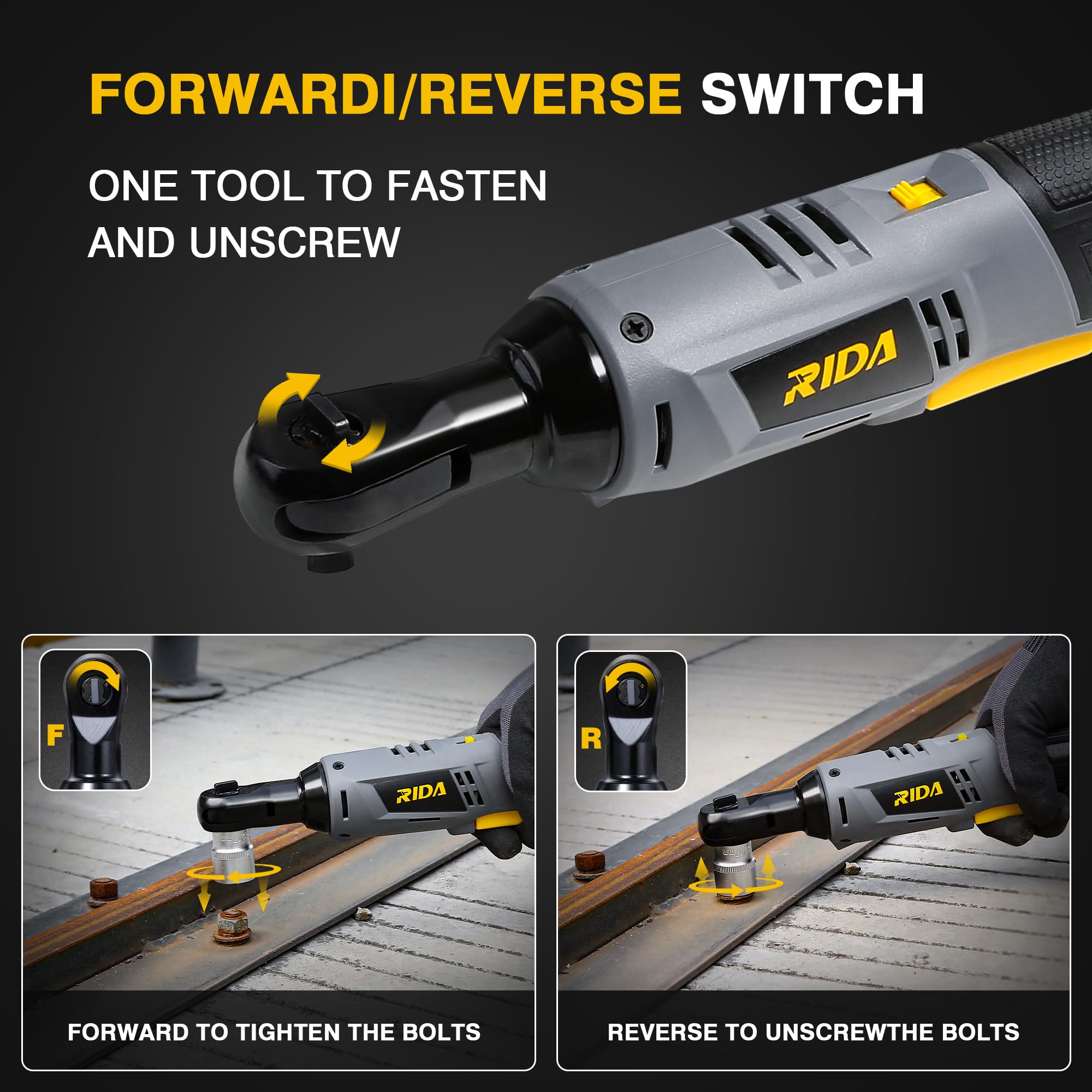 20V Cordless Ratchet Wrench Set - 60N.m Torque 3/8