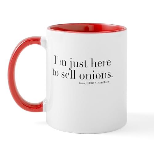 White/Red Inside - Just Here To Sell Onions Klava Mug
