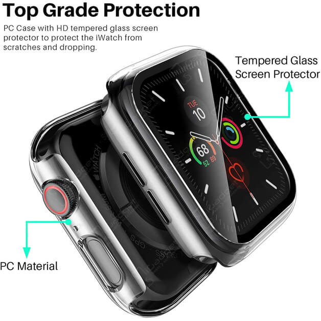 Apple Watch 38mm Case with Screen Protector - 2 in 1 Protective Cover for Series 1, 2 & 3 | Waterproof & Shockproof Design for Gym, Running & Outdoor Activities