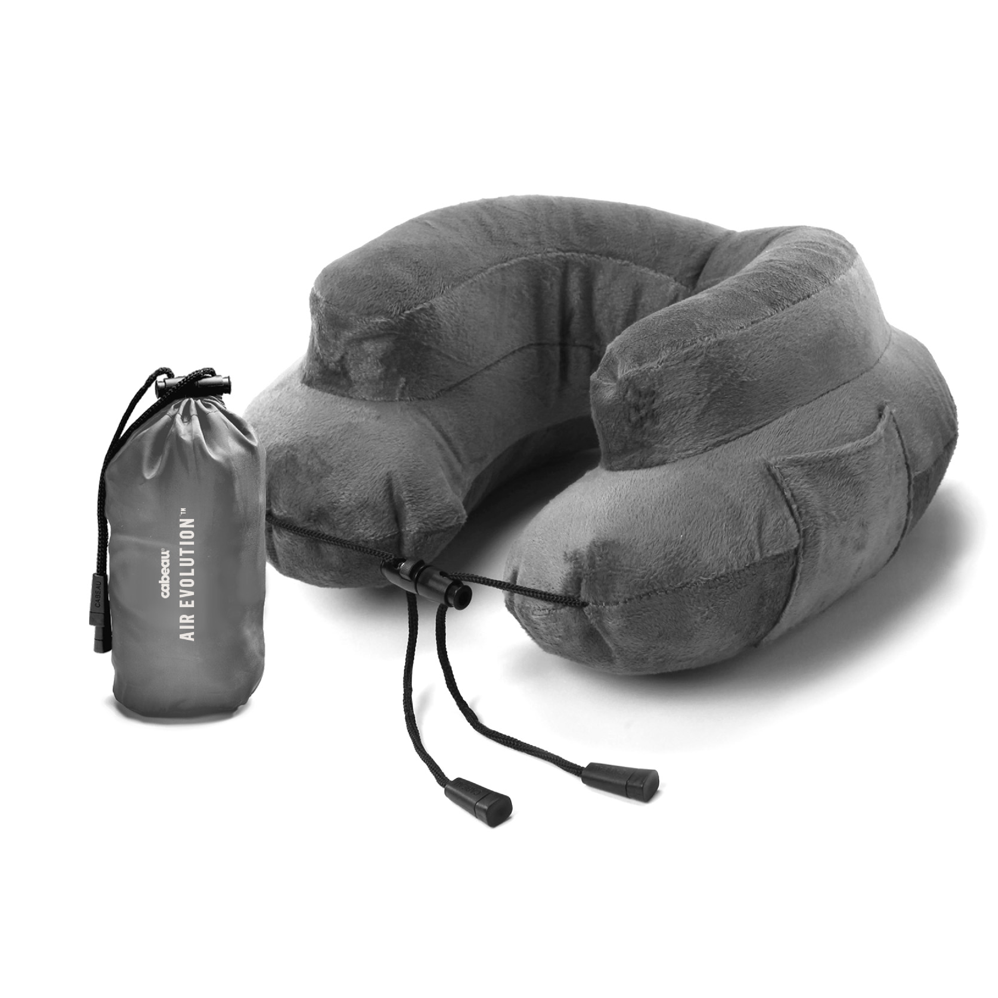 Cabeau Air Evolution Inflatable Travel Neck Pillow - Adjustable Support for Airplane, Car & Office - Compact & Comfortable One Size Fits All - Perfect for Long Flights, Road Trips & Work Breaks