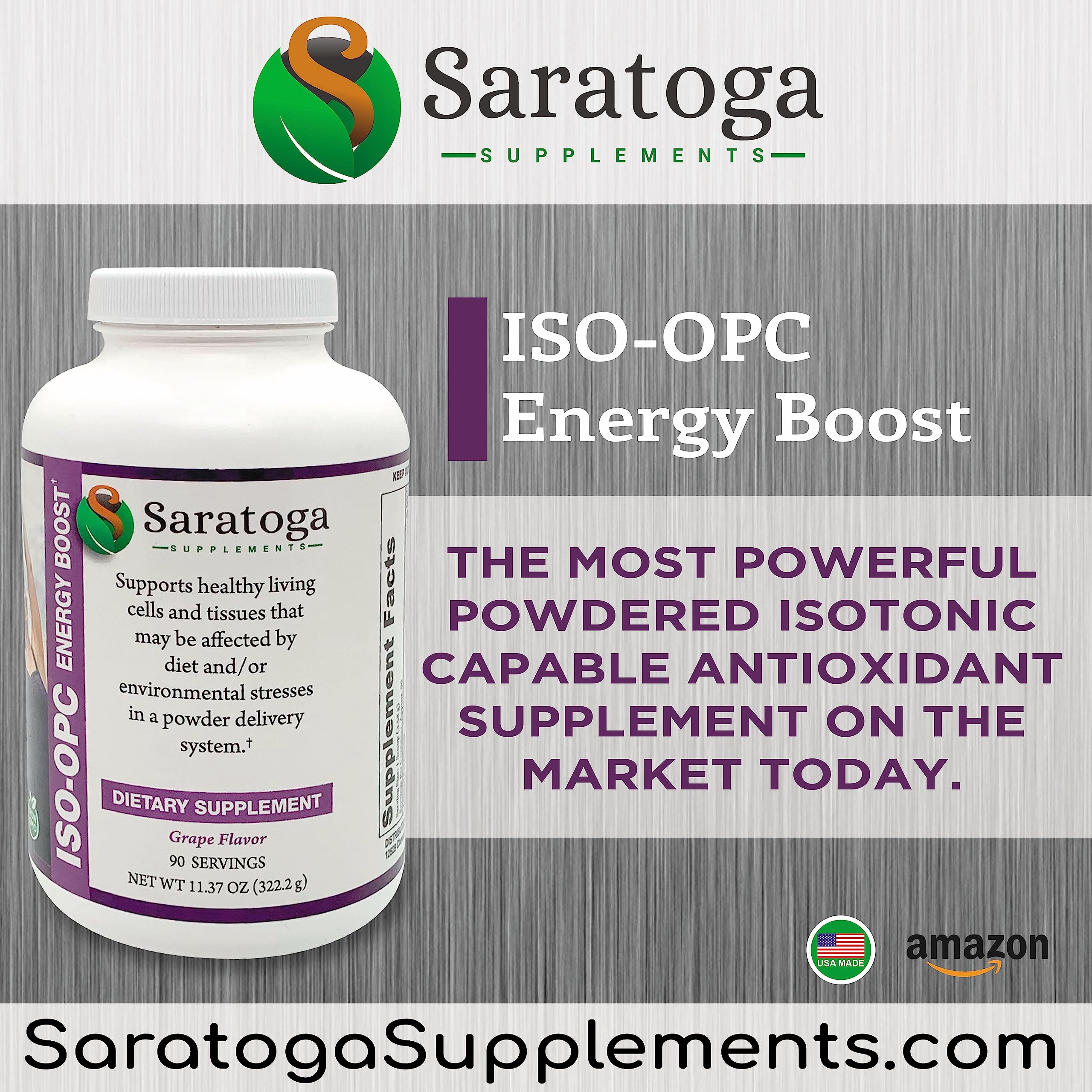 OPC ISOTONIC Powder Antioxidant Supplement - 3000mg per Serving, 90-Day Supply - Supports Immune Health & Cellular Protection for Active Lifestyles