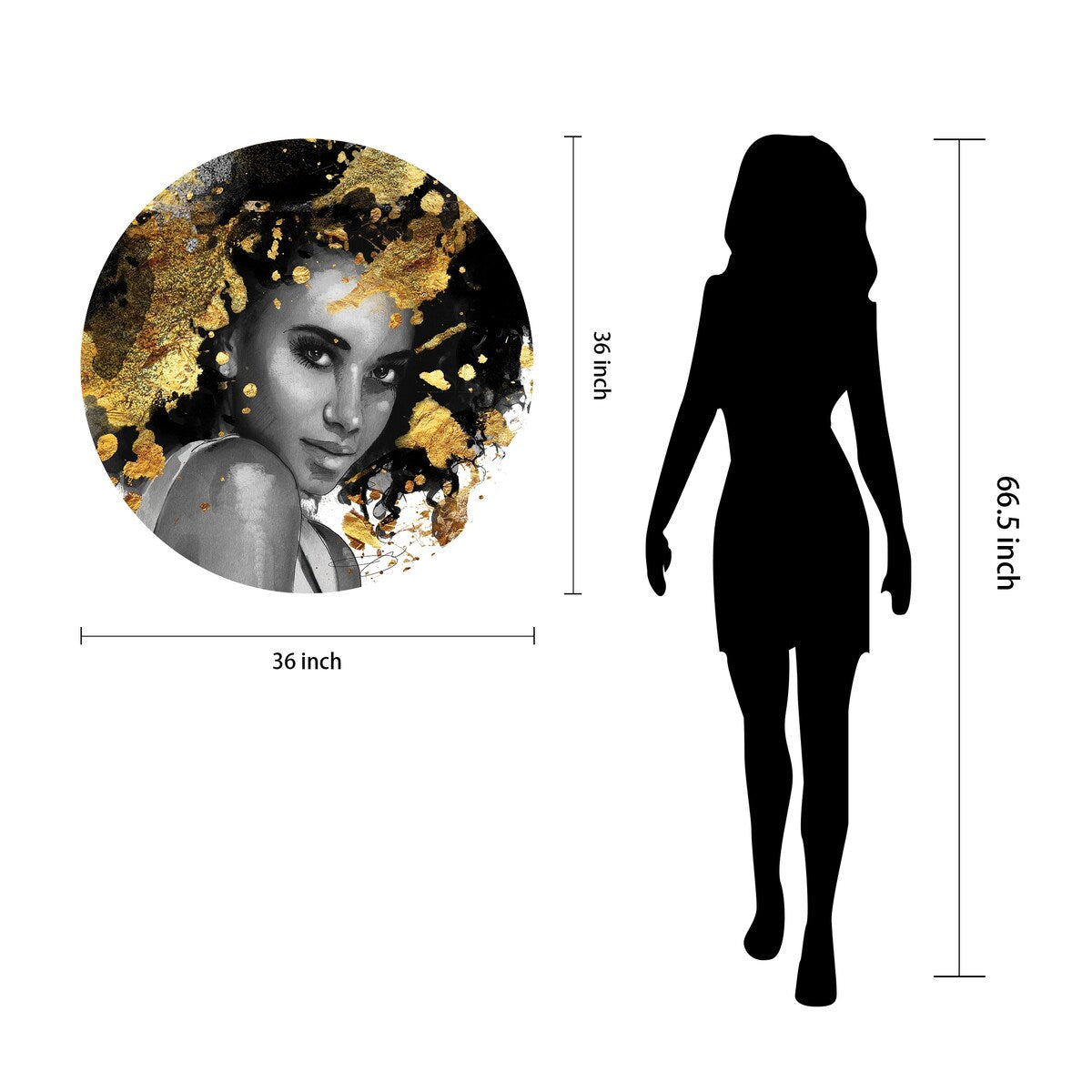 Frameless Floating Tempered Glass Round Wall Art - 36