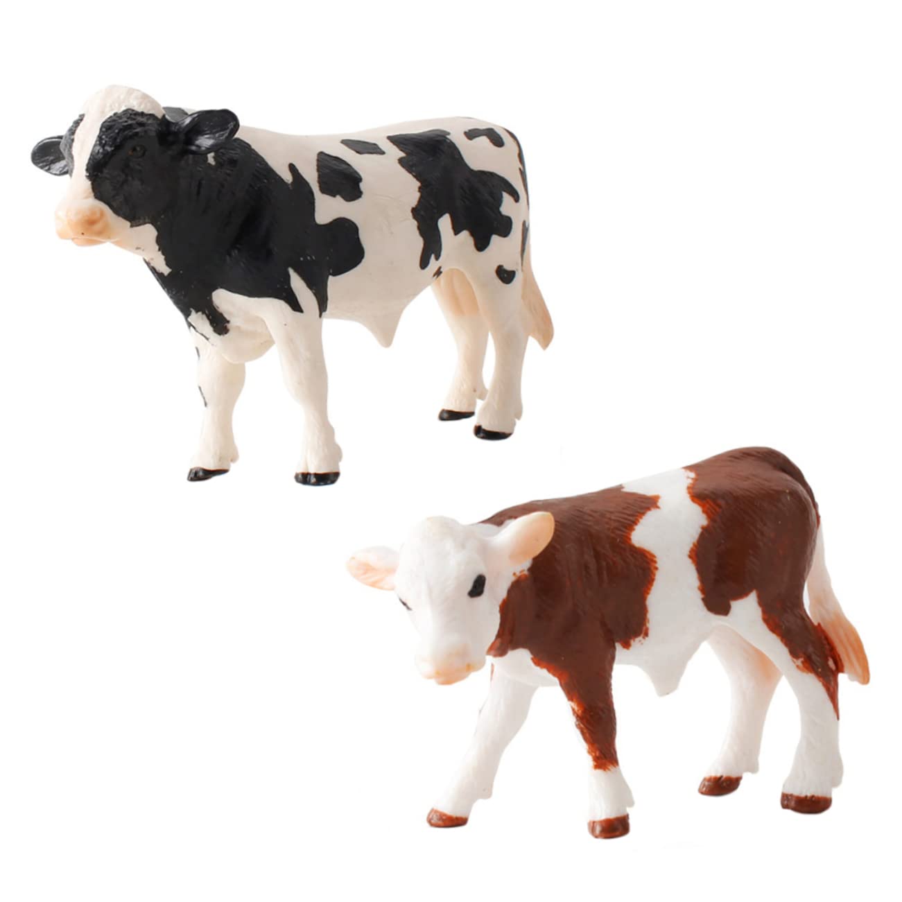 2-Piece Cow Toy Set for Kids - Farm Animal Figurines, Resin Cow Ornaments, Children's Playroom Decor, Birthday Gifts for Boys & Girls | Perfect for Farm-Themed Parties, Nursery Decor, and Pretend Play