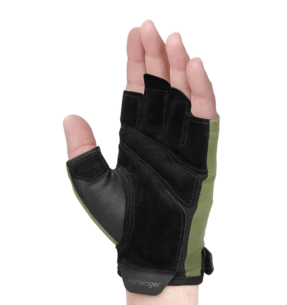 Harbinger Unisex Power Gloves 2.0 - Weightlifting & Cross Training Gloves for Gym, Workout & Fitness - Green