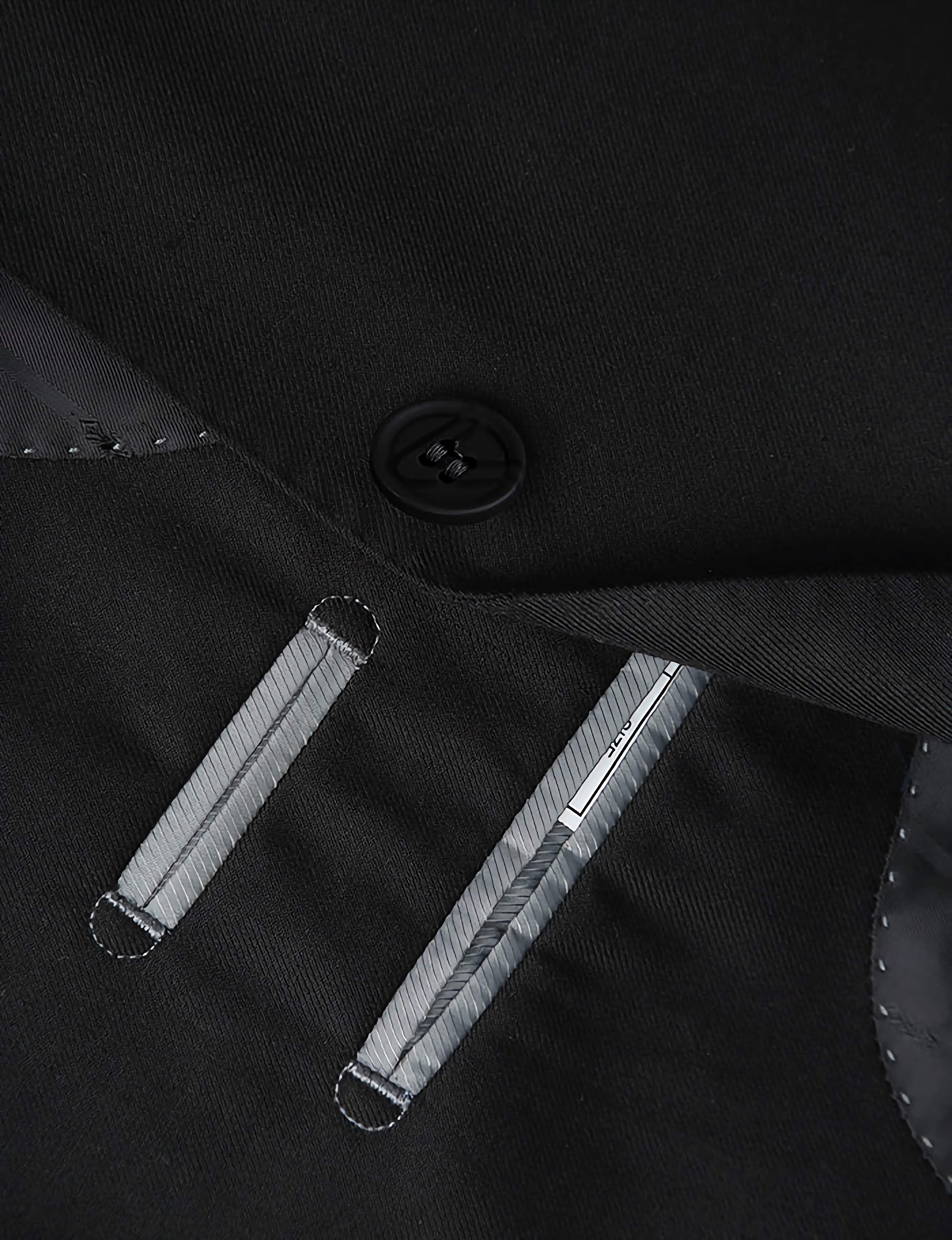 Classic 2 Button Men's Suit Set - Slim Fit Black Business Formal Wear for Office, Wedding & Special Occasions