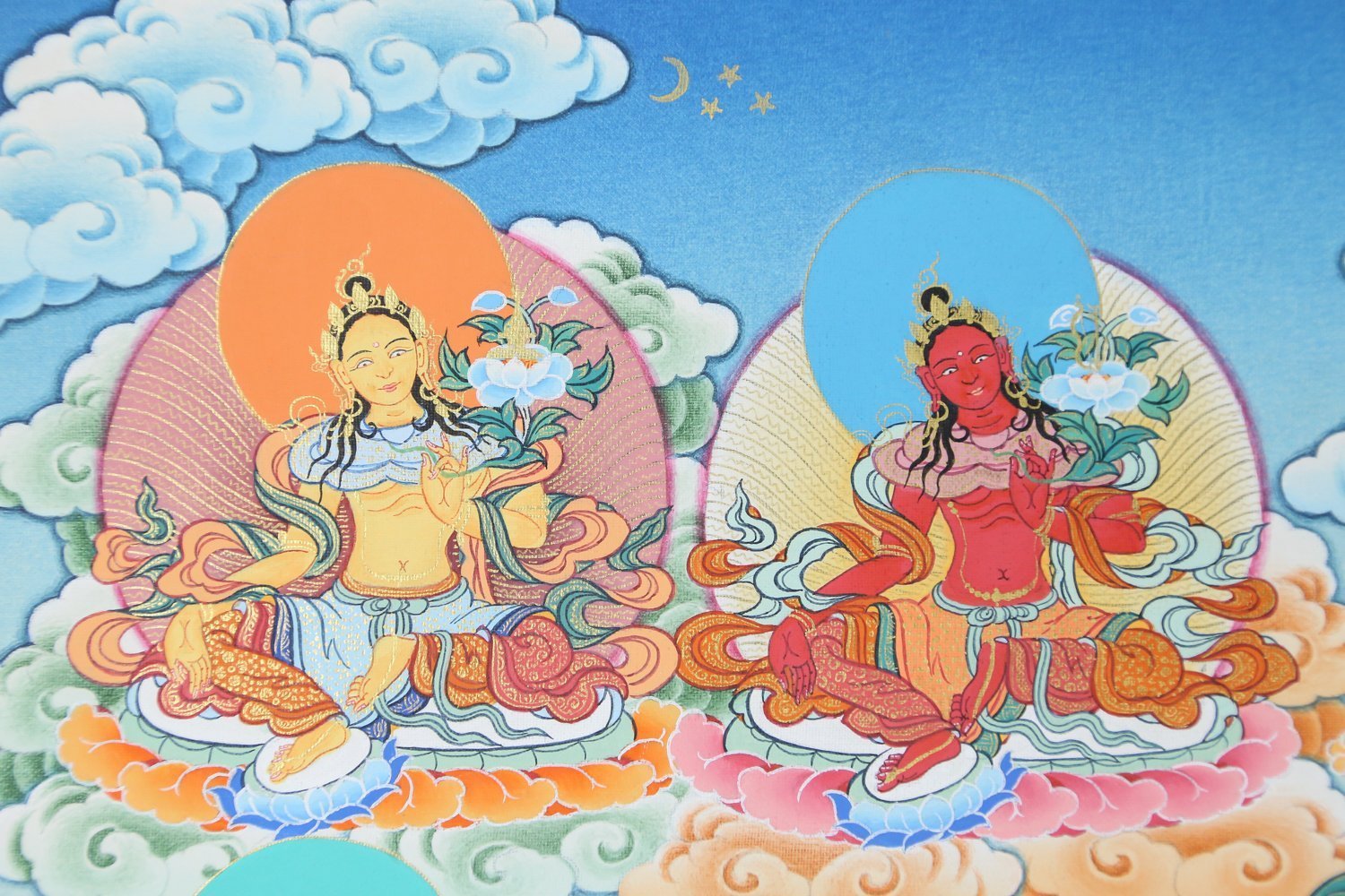 21 Tara Tibetan Thangka - Authentic Hand-Painted Buddhist Art for Meditation & Home Decor | Perfect for Spiritual Practice, Yoga Studios & Gift Giving