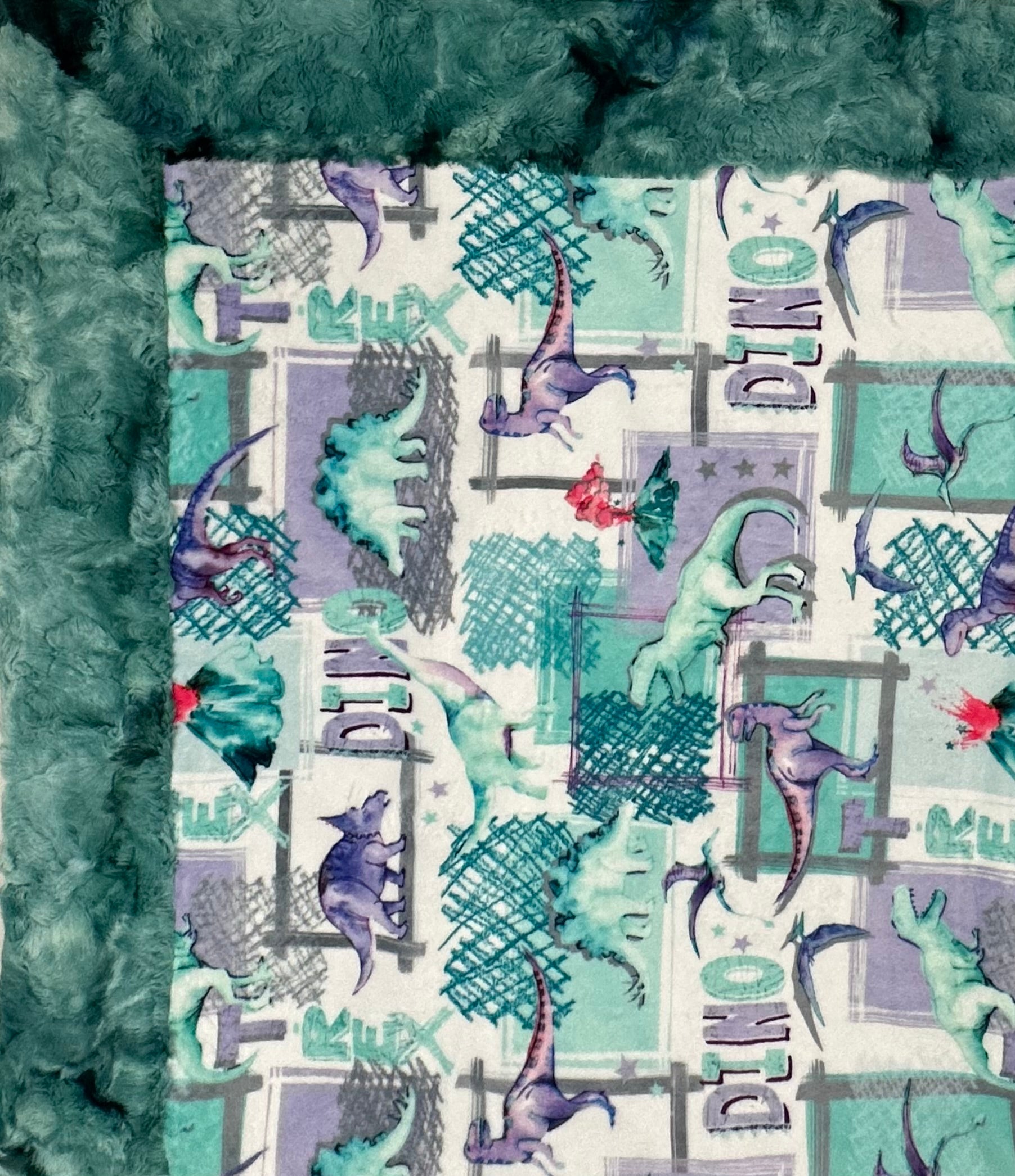 Soft T-Rex Bellflower Spearmint Galaxy Minky Toddler Blanket 44x54 Inches with 13x19 Pillowcase for 12x18 Pillow - Perfect for Nursery, Daycare & Cozy Nap Time