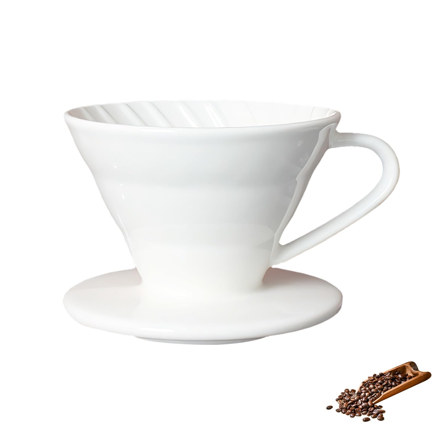 Premium Porcelain Pour Over Coffee Maker - Single Cup Manual Dripper for Slow Brewing | Portable Travel & Camping Coffee Accessories | Perfect for Office, Home & Cafe Use | Ideal Coffee Gift (White, Small, 1-2 Cups) | Enjoy Artisan Coffee Anywhere