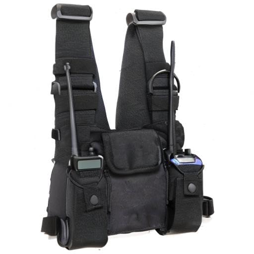 Adjustable Nylon Chest Pack Walkie Talkie Harness - Two-Way Radio Shoulder Bag for Outdoor Adventures, Hip Hop Streetwear & Men's Backpack Holster (Perfect for Hiking, Concerts & Security Work)
