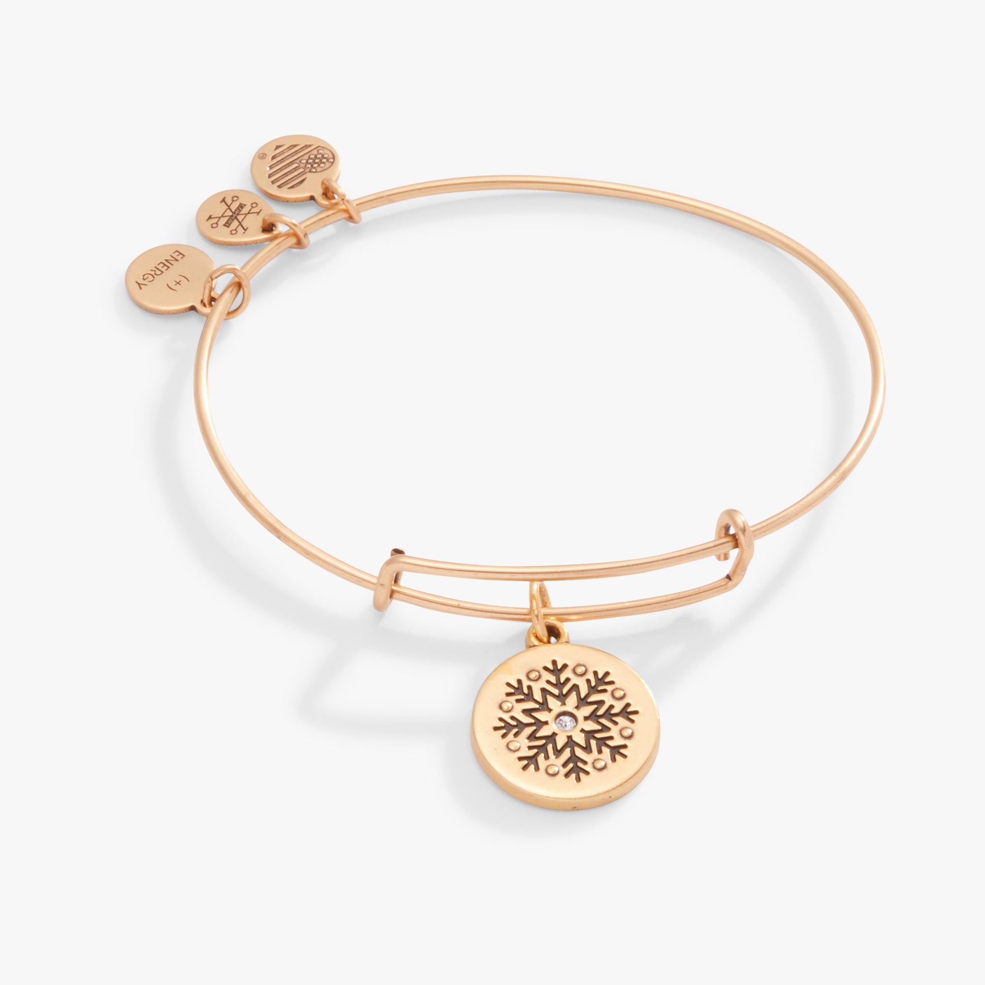 Elegant Etched Snowflake Charm Bangle - Sterling Silver Adjustable Bracelet for Women - Perfect for Winter Holidays, Christmas Gifts & Special Occasions