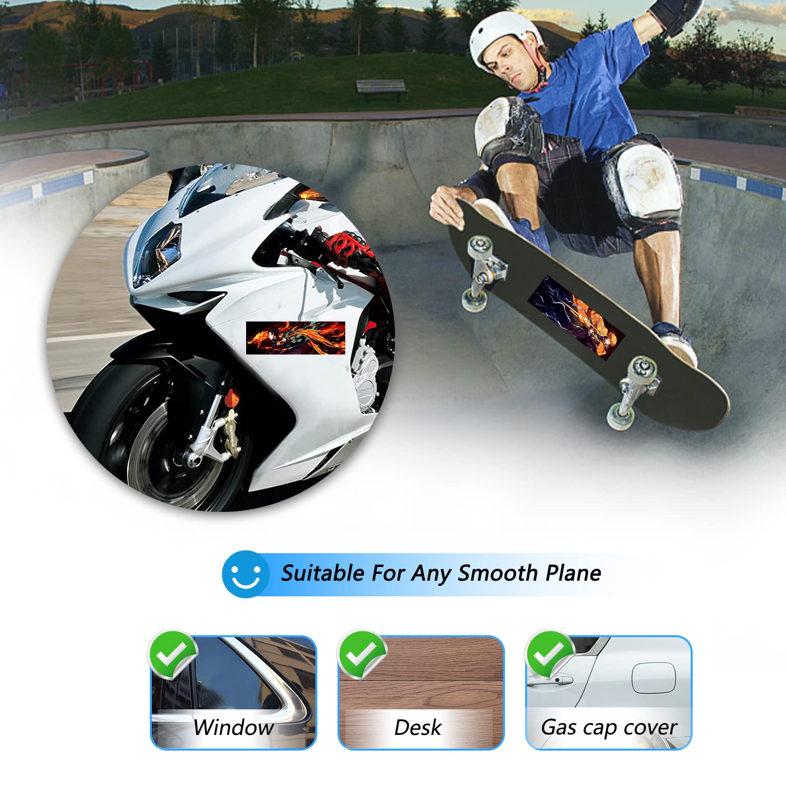3D Motion Anime Stickers - Waterproof Car Decals & Laptop Skins - Japanese Manga Vinyl Stickers for Cars, Laptops, Skateboards, Walls - Cool Anime Gifts for Kids & Teens - Perfect for Car Decor, School Supplies & Room Decoration