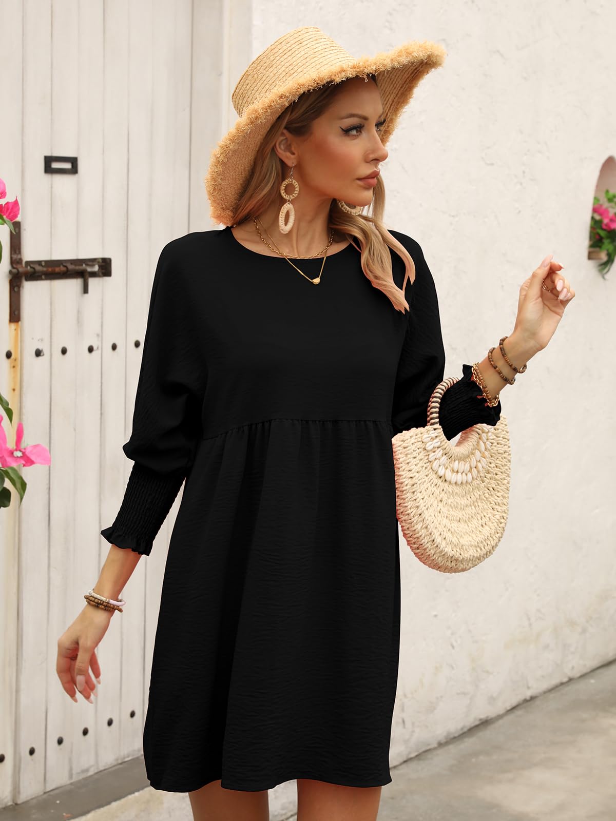 2024 Women's Casual Round Neck T-Shirt Dress - Elegant Spring & Summer Beach Wedding Dress for Ladies | Perfect for Outdoor Events, Vacations & Date Nights