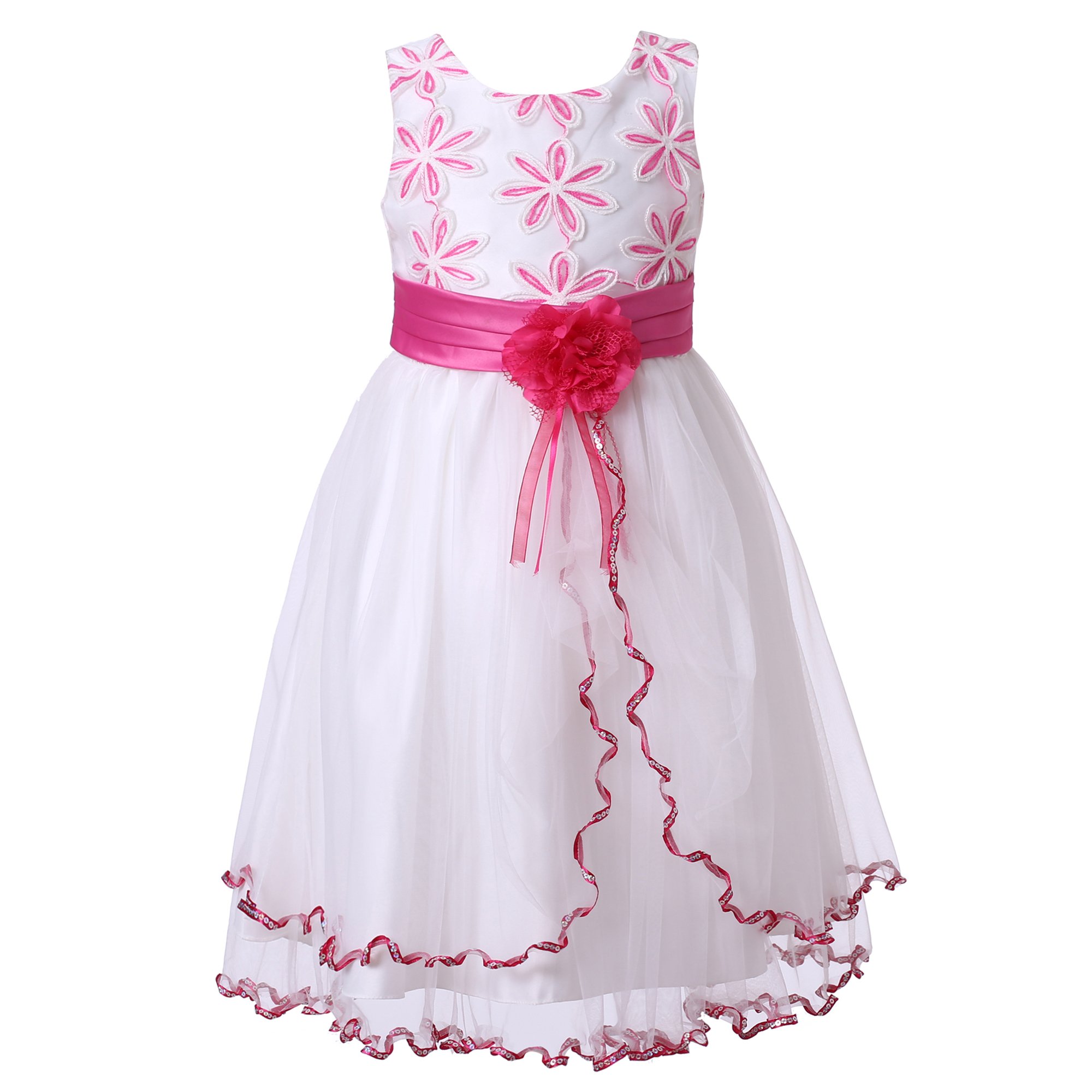 Richie House Girls' Princess Dress with Layered Tulle Skirt - Elegant Party Dress for Birthday, Pageant & Special Occasions (Size 3-12Y, Style RH2141)