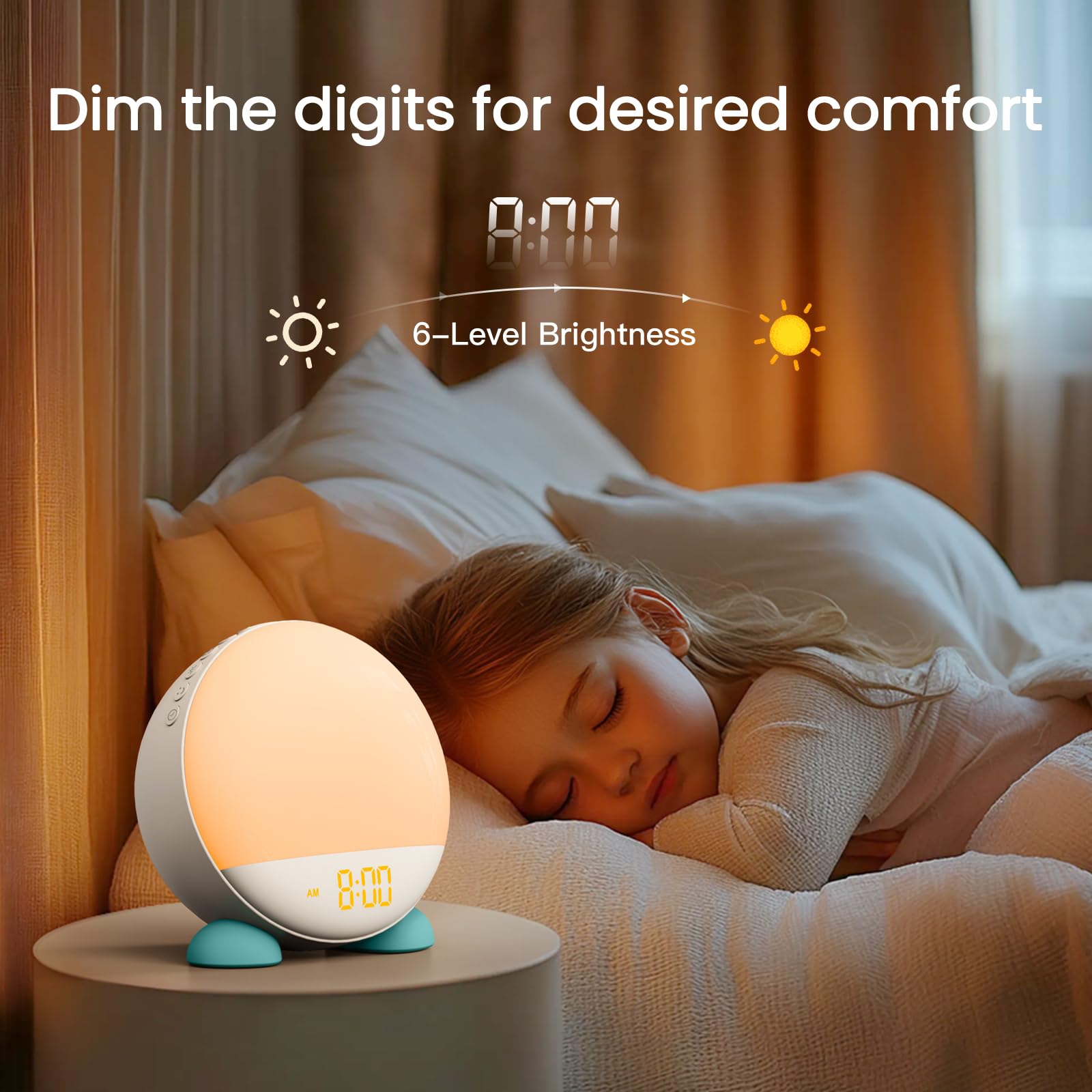 ANANK Sunrise Alarm Clock with Wake Up Light - Dual Alarms for Heavy Sleepers, Sunrise Simulation, 8 Color Night Light & 30-Level Dimmer | OK to Wake/Sleep Trainer for Kids & Adults | 8 Soothing Sounds | Perfect for Bedrooms, Home Office & Nursery