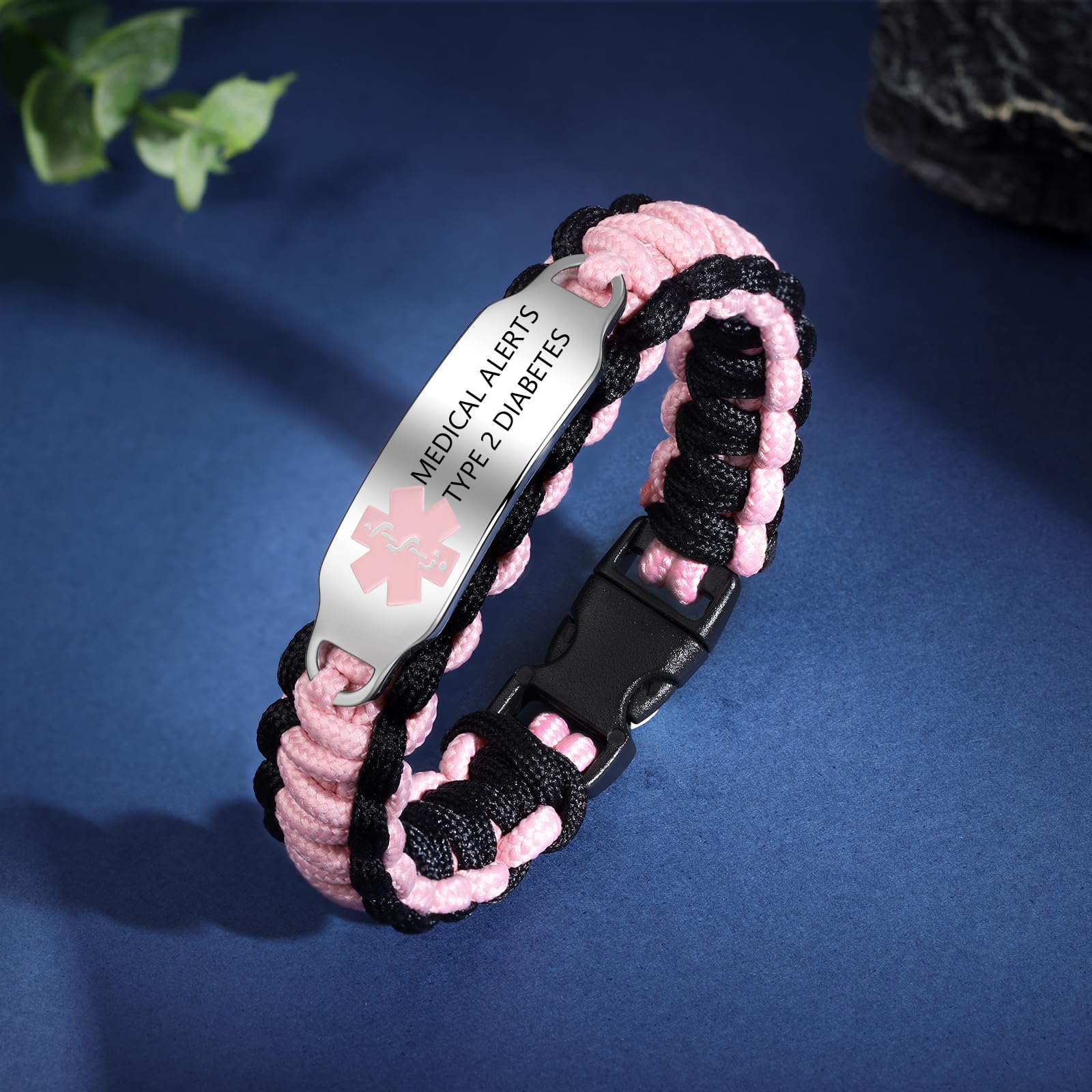 Custom Medical Alert Bracelets for Women - Stainless Steel & Nylon Medical ID Bracets with Engraved Emergency Info | Perfect for Allergies, Diabetes, Heart Conditions & Daily Safety