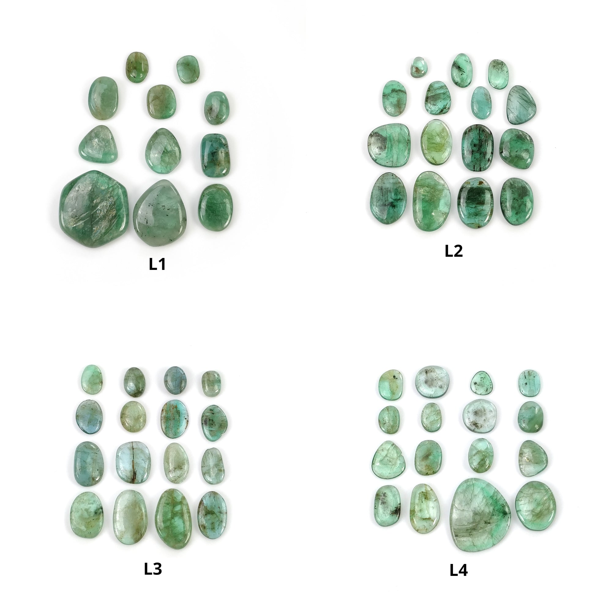 Natural Untreated Green Emerald Gemstone Cabochon - 11pcs, 15pcs, 16pcs | Raw Uneven Shape for Jewelry Making, Wire Wrapping & Healing Crystals Collection
