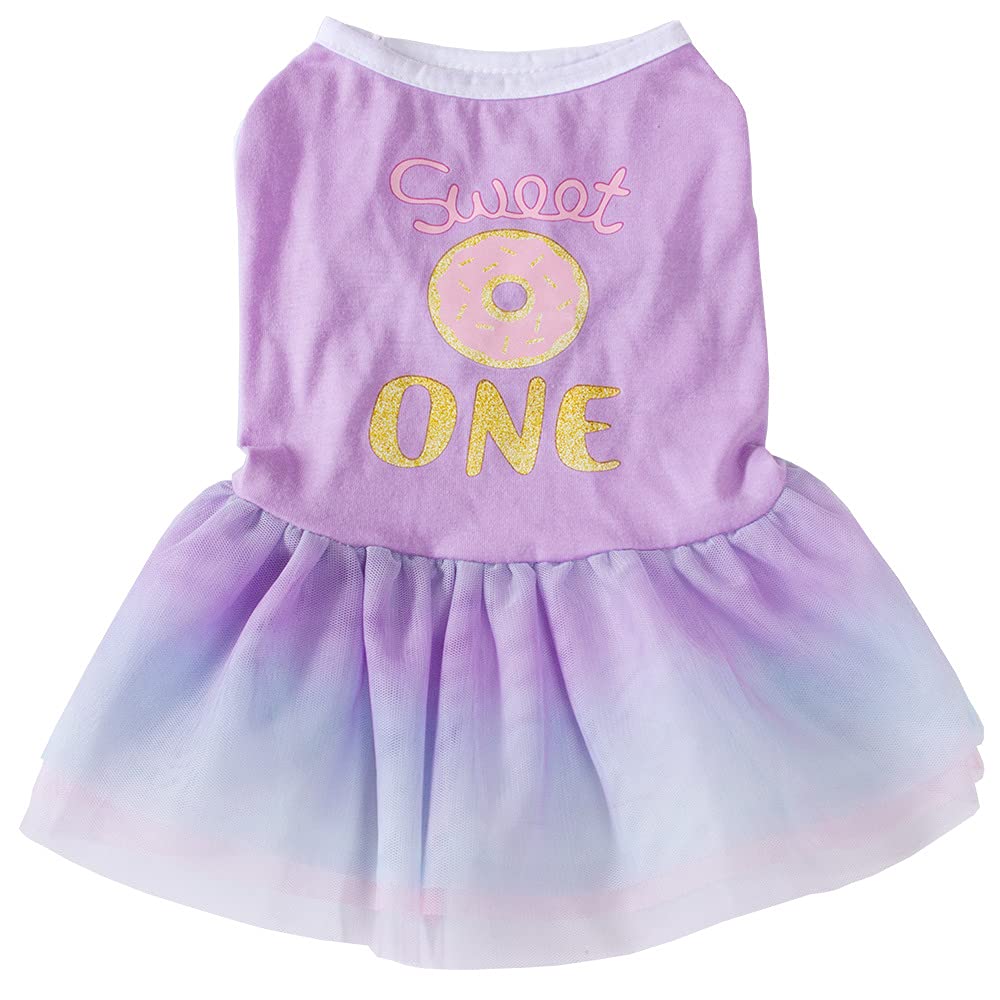 Summer Dog Princess Dress - Sweetie Tutu Skirt for Small Dogs & Cats | XS Purple Pet Clothes | Perfect for Parties, Photo Shoots & Special Occasions