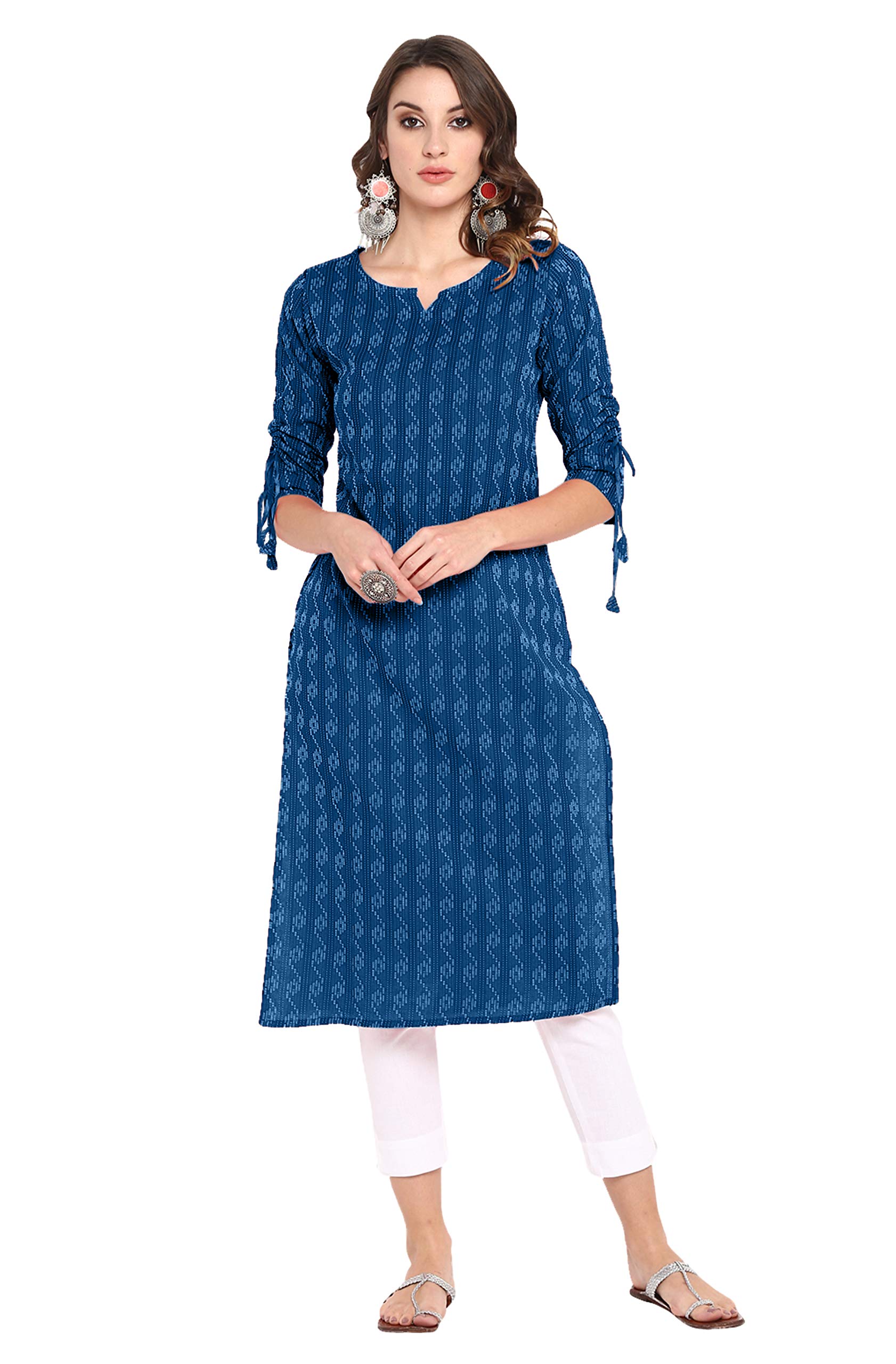 Janasya Indian Women's Pure Cotton Kurta - Comfortable Traditional Ethnic Top for Casual Wear & Festive Occasions