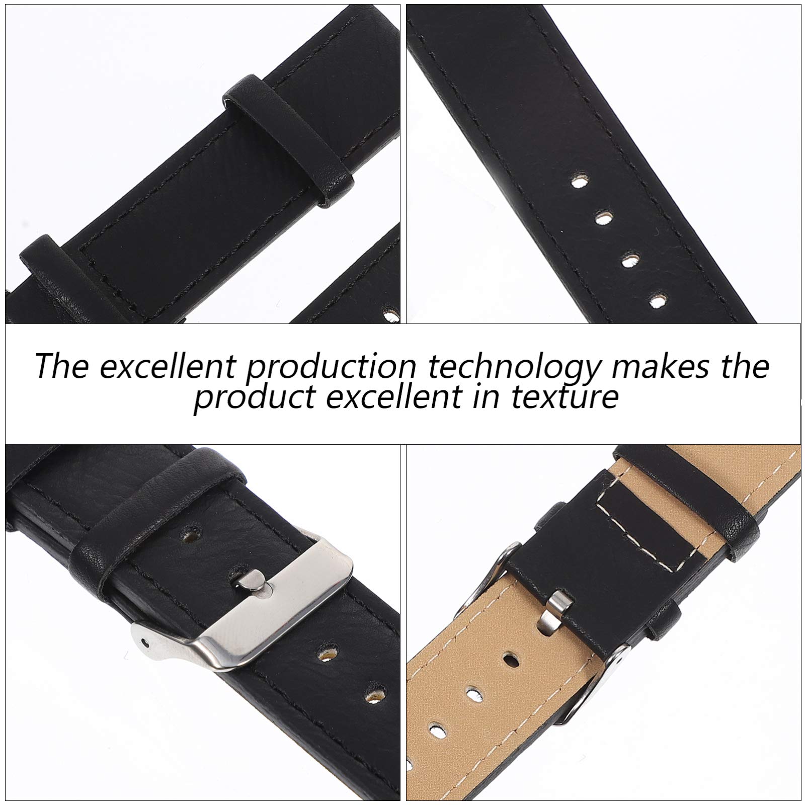 20mm Black Leather Watch Strap for Xiaomi Haylou LS02 - Smartwatch Accessory for Work & Casual Wear