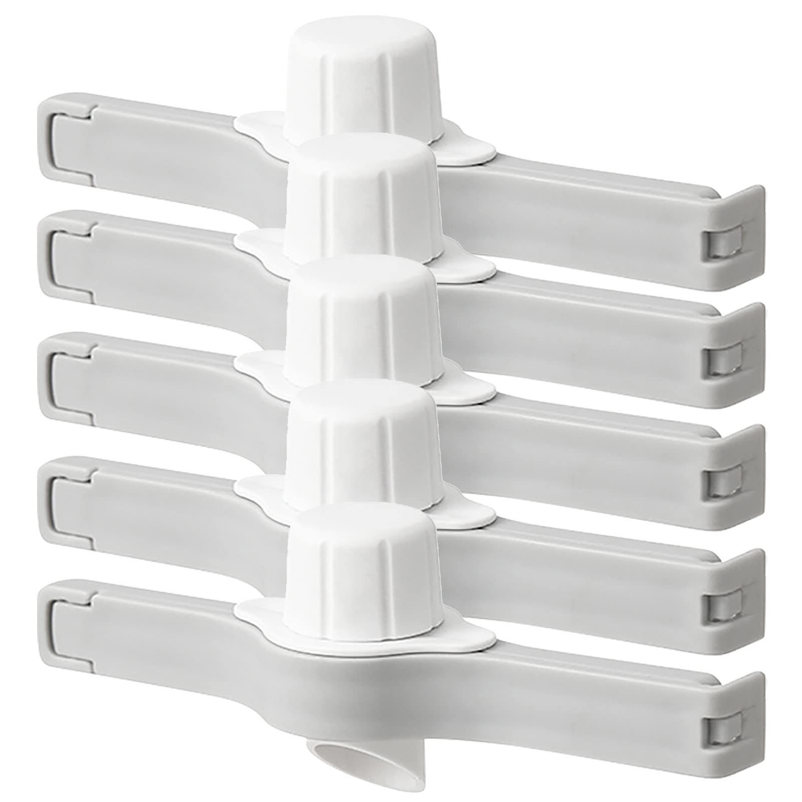 Food Storage Sealing Clips with Pour Spouts - Reusable Plastic Bag Clips for Chips, Snacks & Kitchen Organization - Multi-Purpose Sealer Clips for Airtight Food Preservation (White, One Size) - Perfect for Pantry, Picnics & Meal Prep