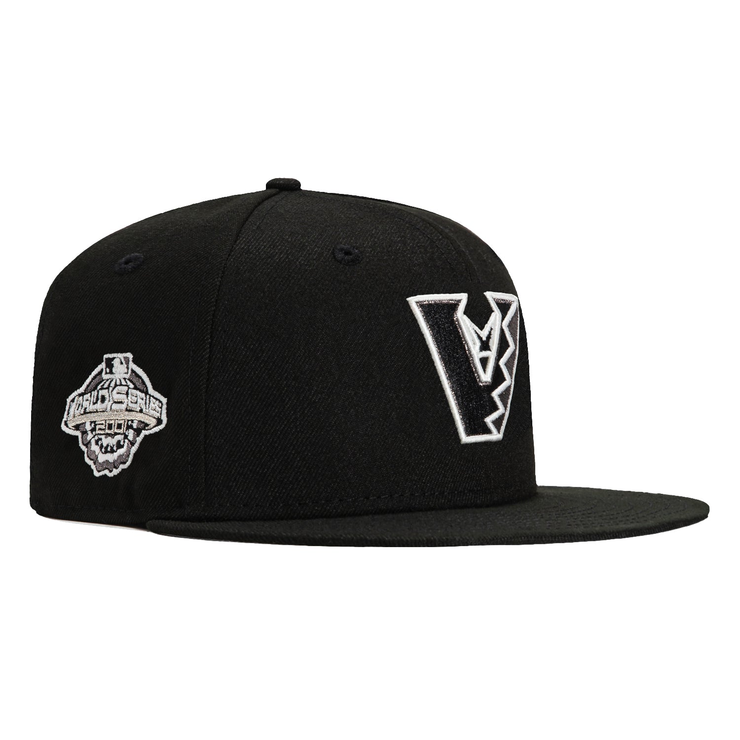 New Era 59Fifty Glow in the Dark Arizona Diamondbacks 2001 World Series Patch Upside Down Snapback Hat - Black & White - Perfect for Night Games, Concerts & Collectors