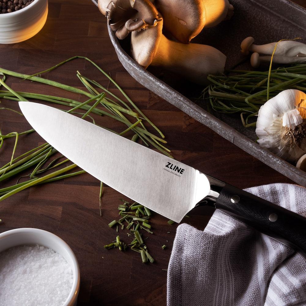 ZLINE 8-Inch Professional German Steel Chef Knife - High Carbon Stainless Steel Kitchen Knife for Precision Cutting, Slicing, and Dicing - Perfect for Home Cooks and Professional Chefs