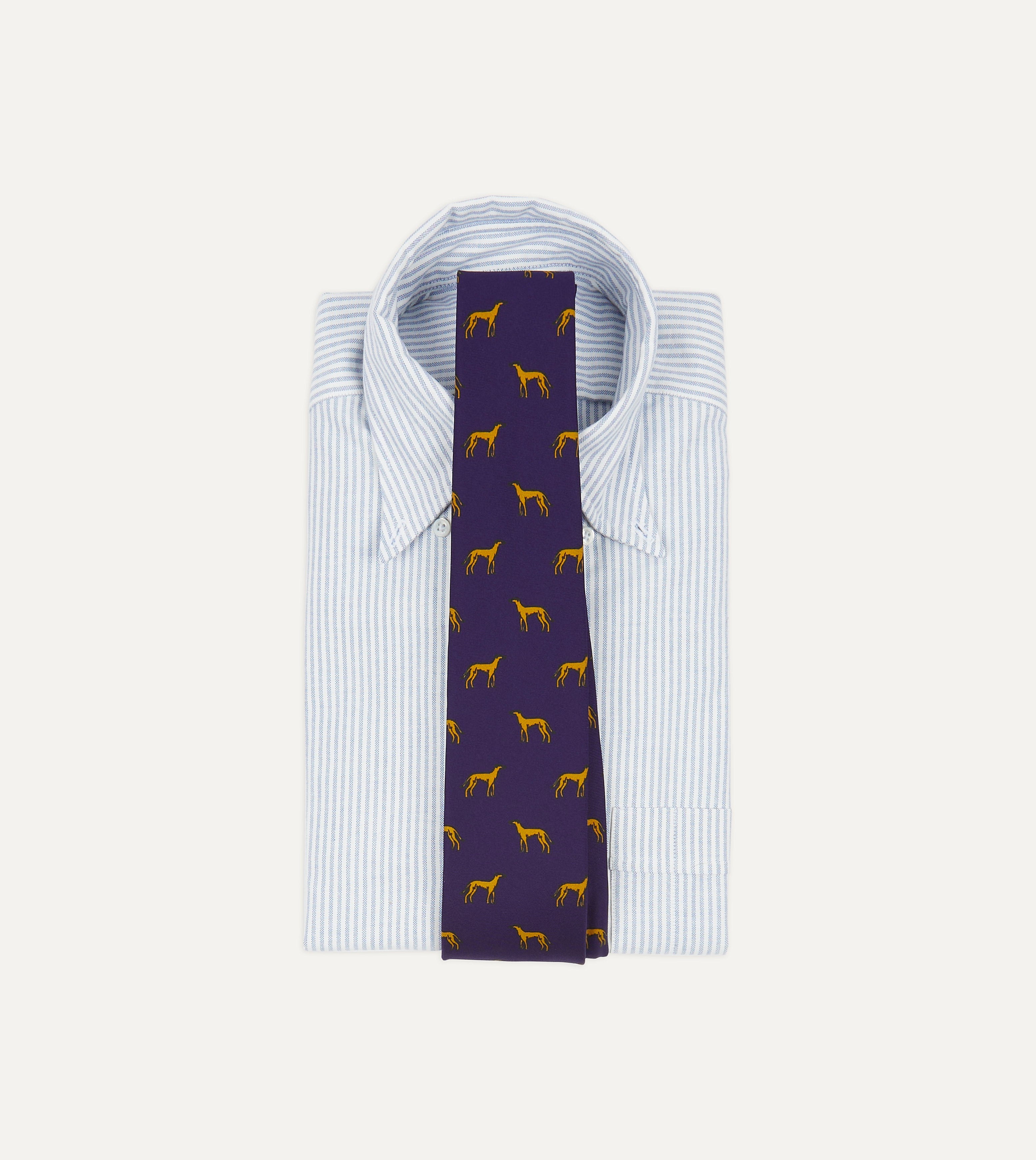 Elegant Navy and Yellow Dog Print Silk Tie for Men - Perfect for Weddings, Business Meetings & Formal Occasions