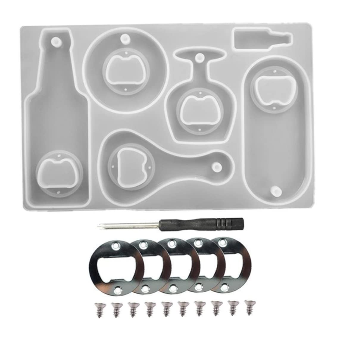 Premium Silicone Resin Mold Opener - Corkscrew & Bottle Opener for Beer, Wine & DIY Crafts - Perfect for Home Brewing, Resin Art Projects & Bar Accessories